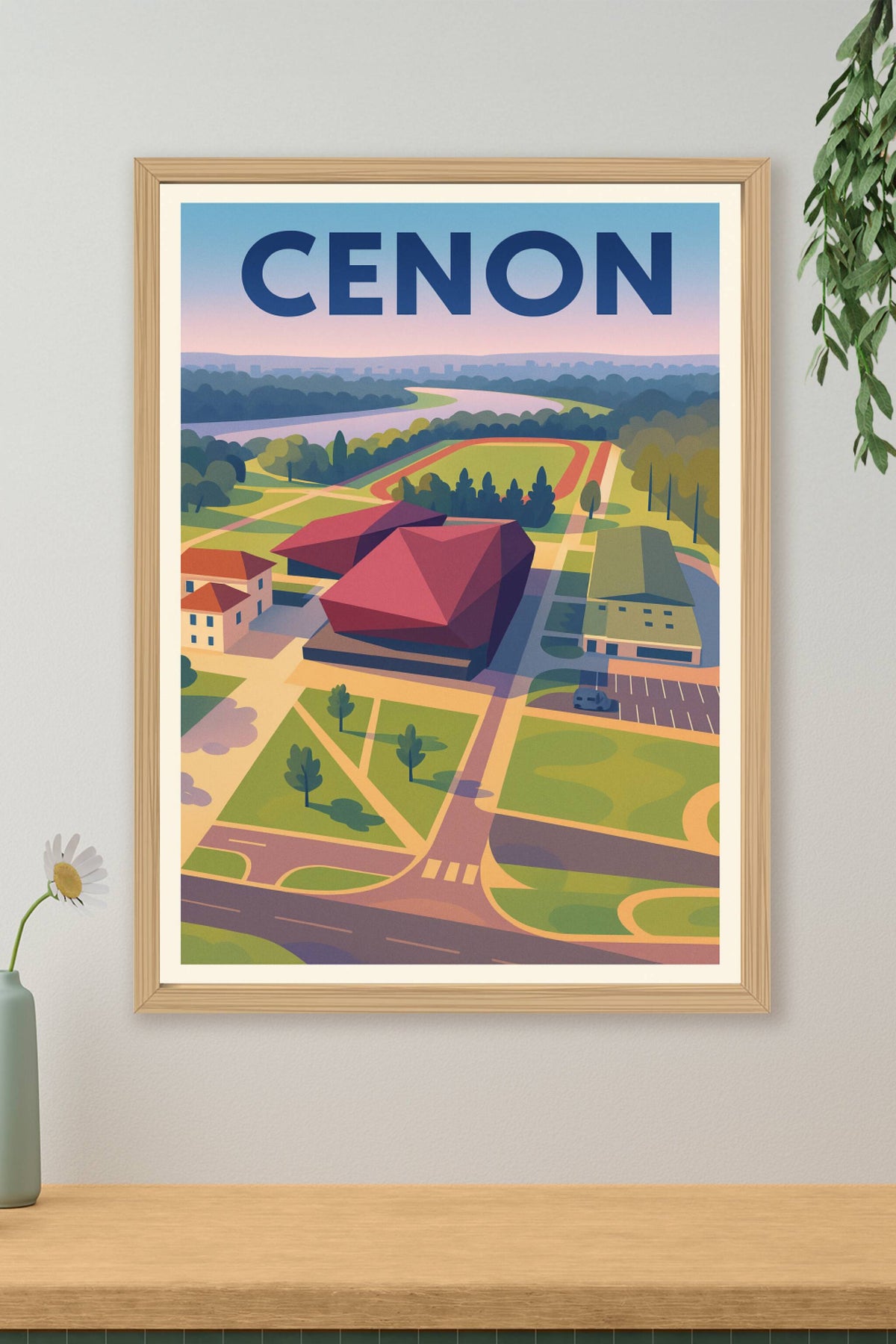 Affiche Cenon — L'élégance architecturale au cœur de la nature · poster d'art de Cenon