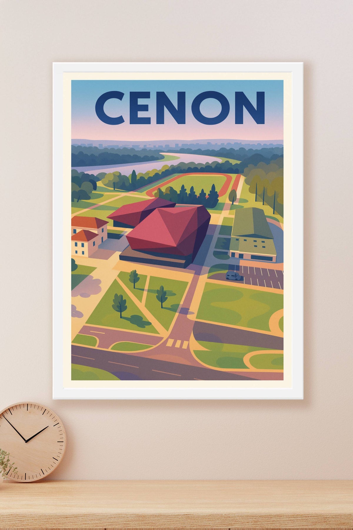 Affiche Cenon — L'élégance architecturale au cœur de la nature · poster d'art de Cenon