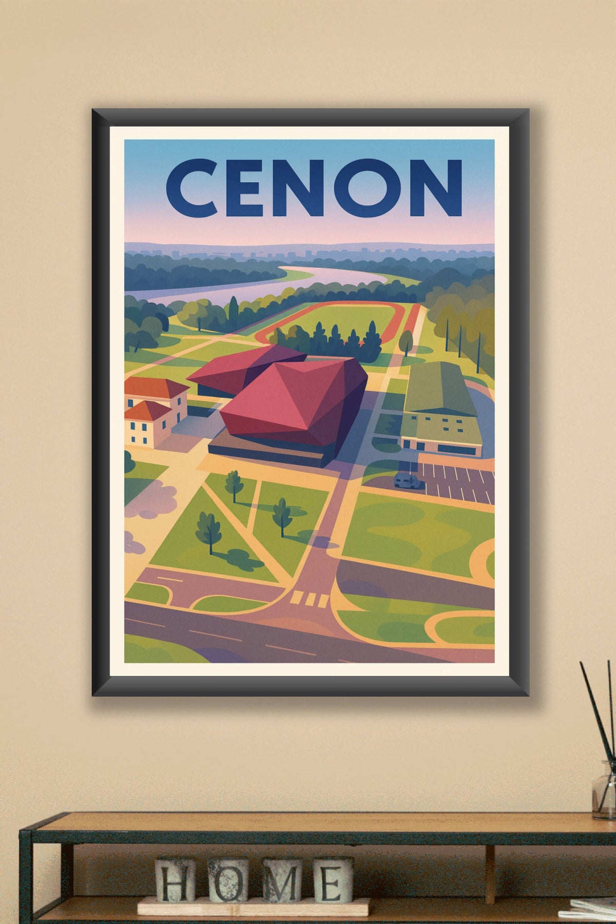 Affiche Cenon — L'élégance architecturale au cœur de la nature · poster d'art de Cenon