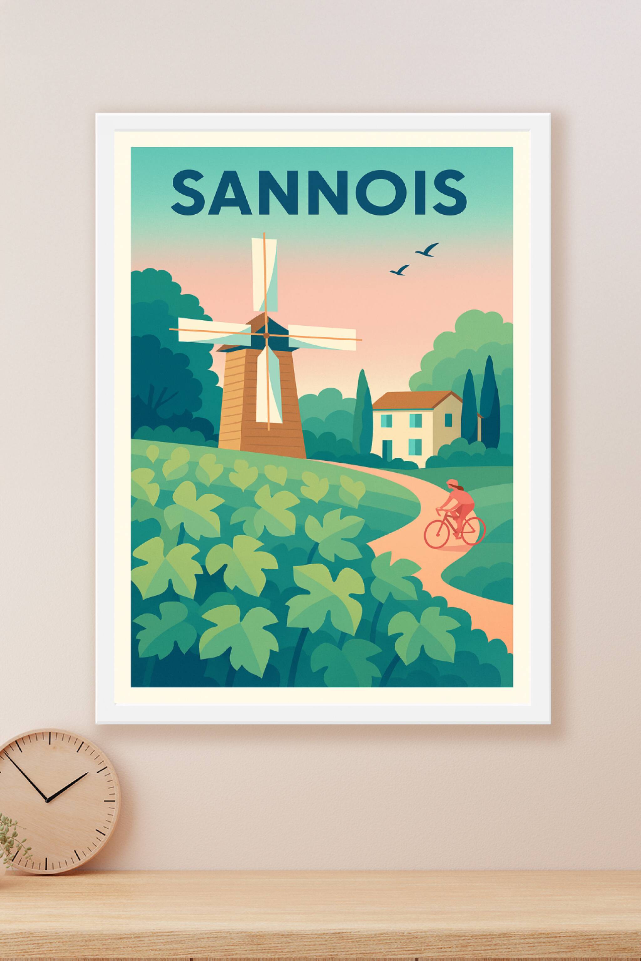 Affiche Sannois — Escapade bucolique au vent du moulin · poster d'art de Sannois