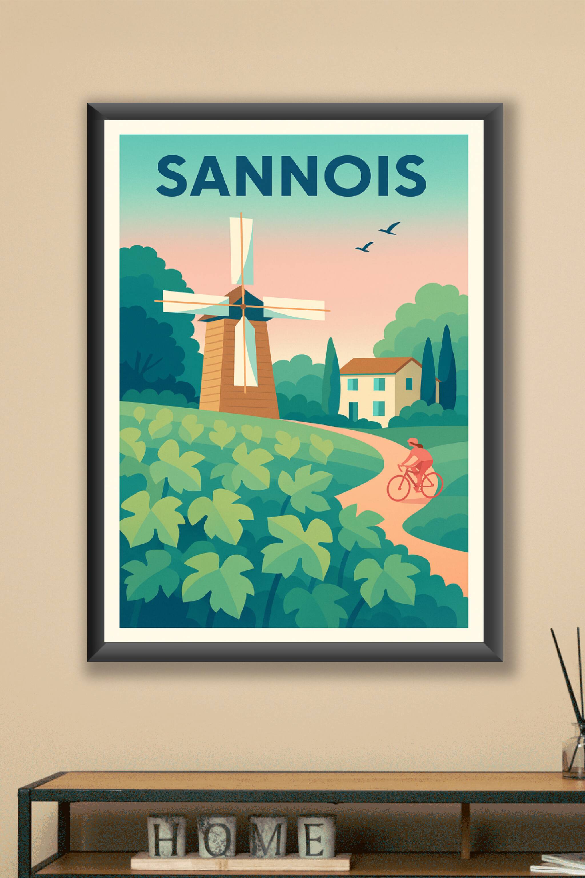 Affiche Sannois — Escapade bucolique au vent du moulin · poster d'art de Sannois