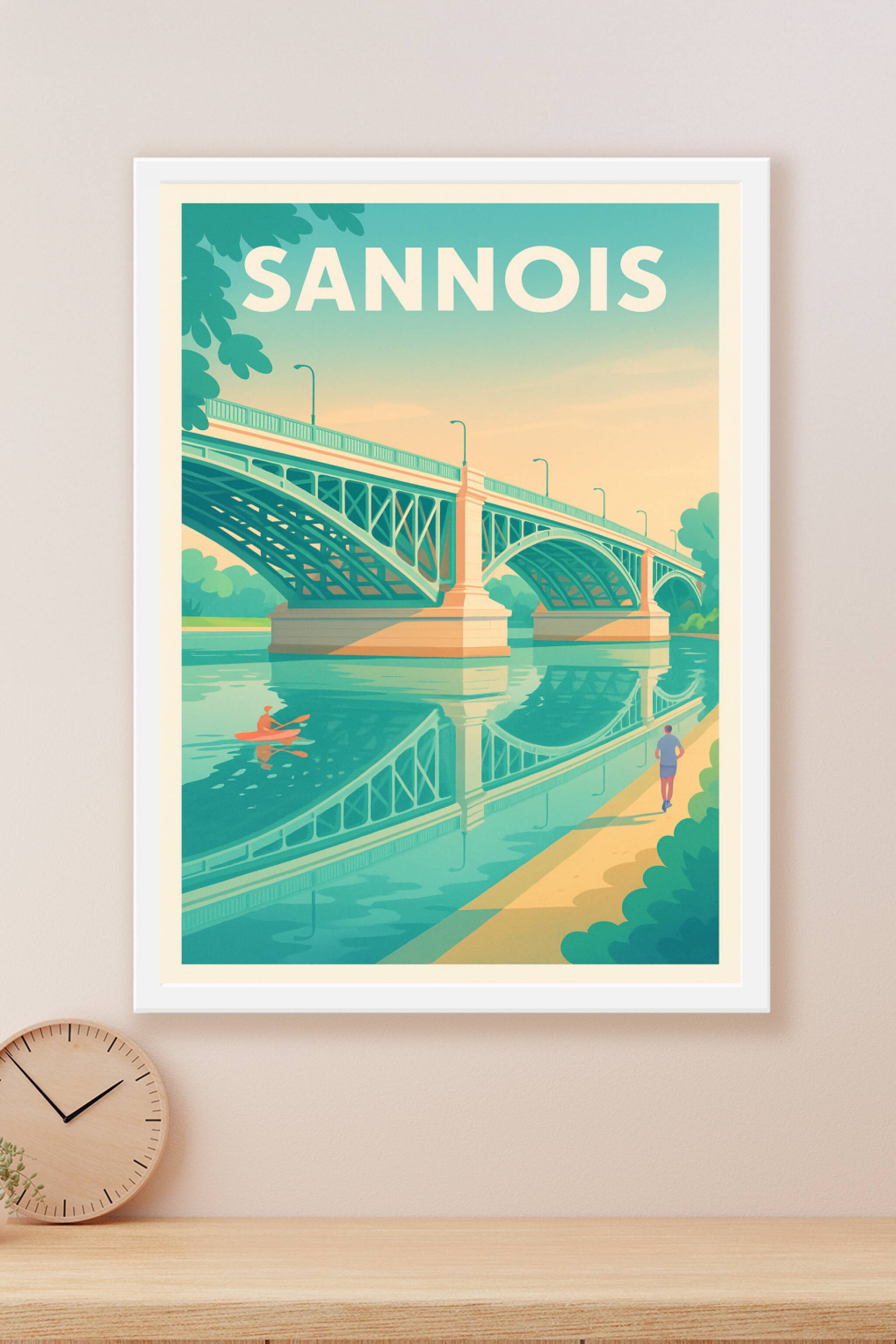 Affiche Sannois — Sérénité au fil de l'eau · poster d'art de Sannois