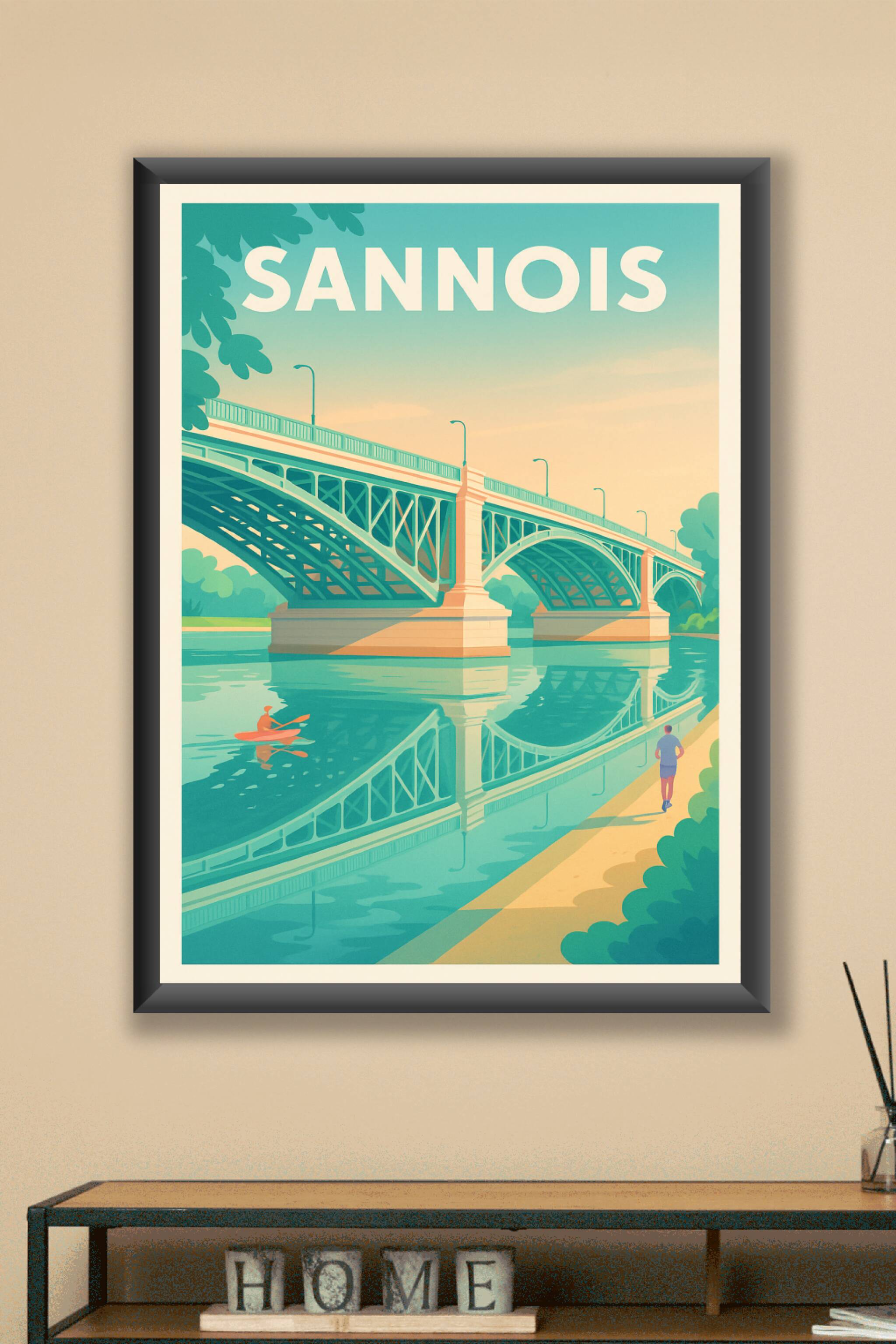 Affiche Sannois — Sérénité au fil de l'eau · poster d'art de Sannois