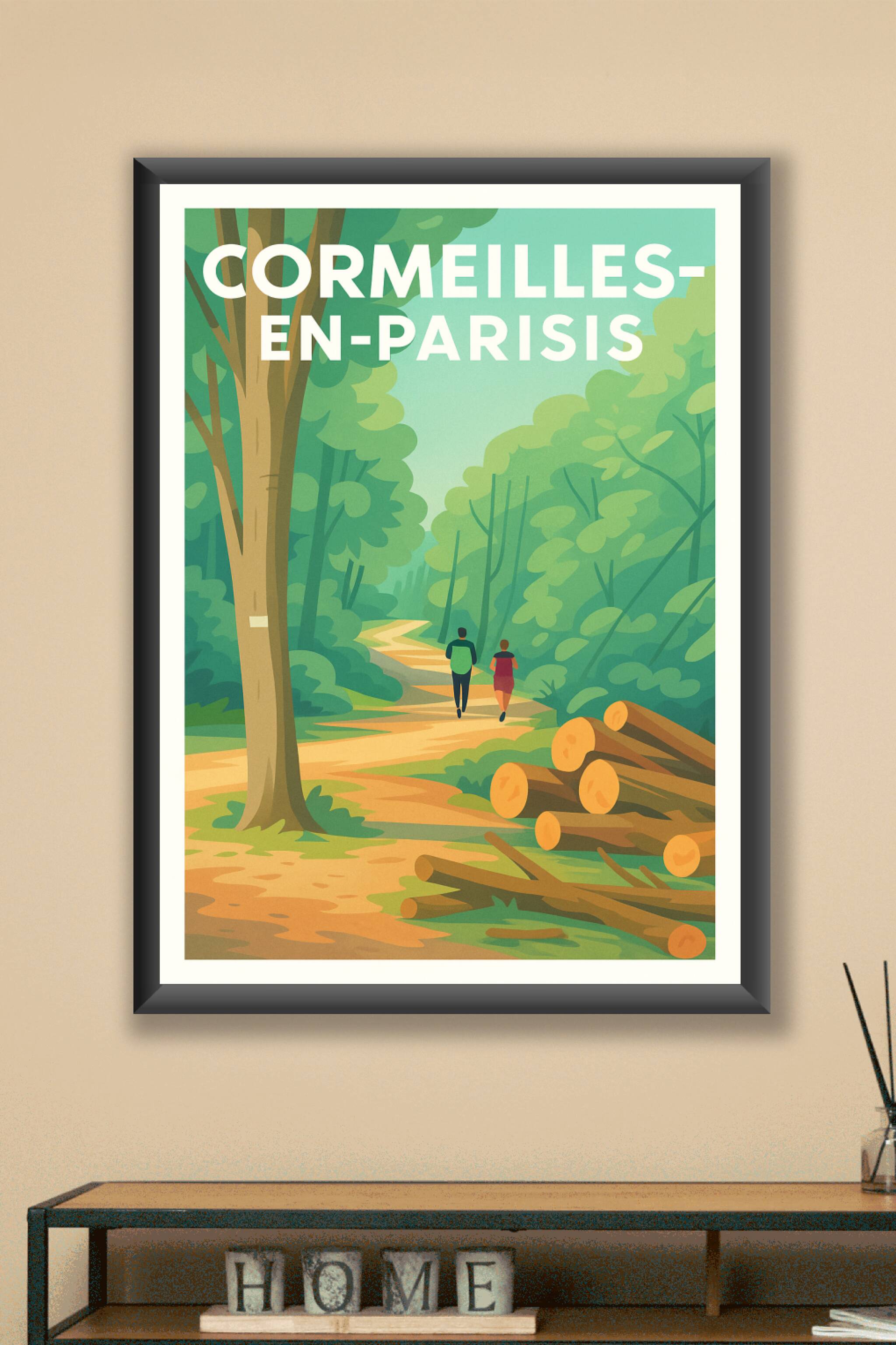 Affiche Cormelles-en-Parisis — Une promenade verdoyante · poster d'art de Cormelles-en-Parisis