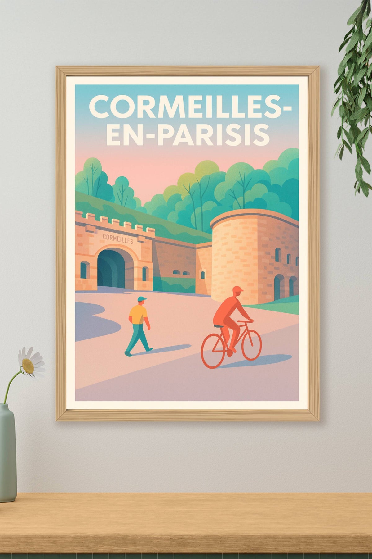 Affiche Cormeilles-en-Parisis — Escapade douce et bucolique · poster d'art de Cormeilles-en-Parisis