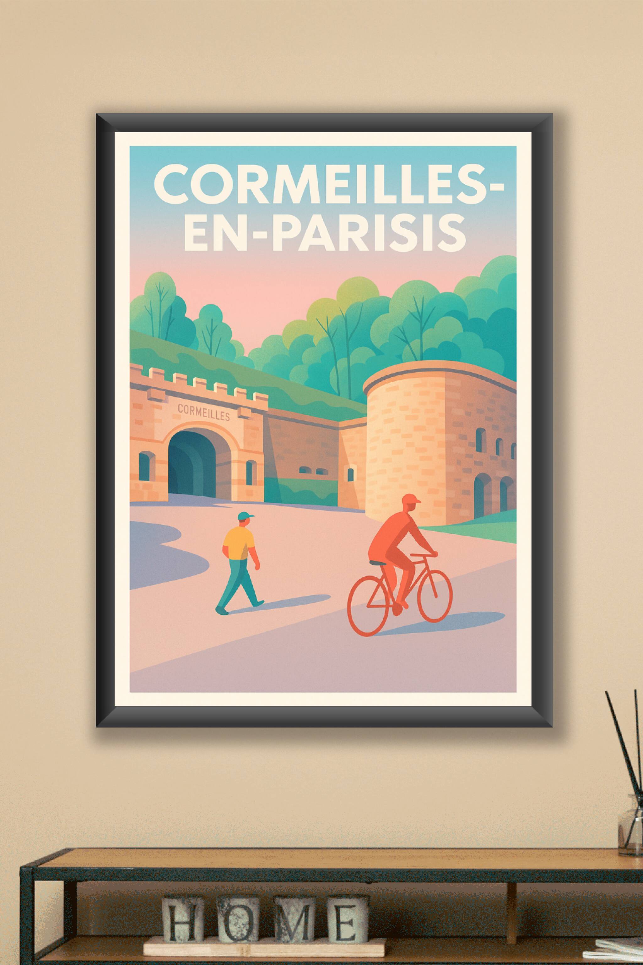 Affiche Cormeilles-en-Parisis — Escapade douce et bucolique · poster d'art de Cormeilles-en-Parisis