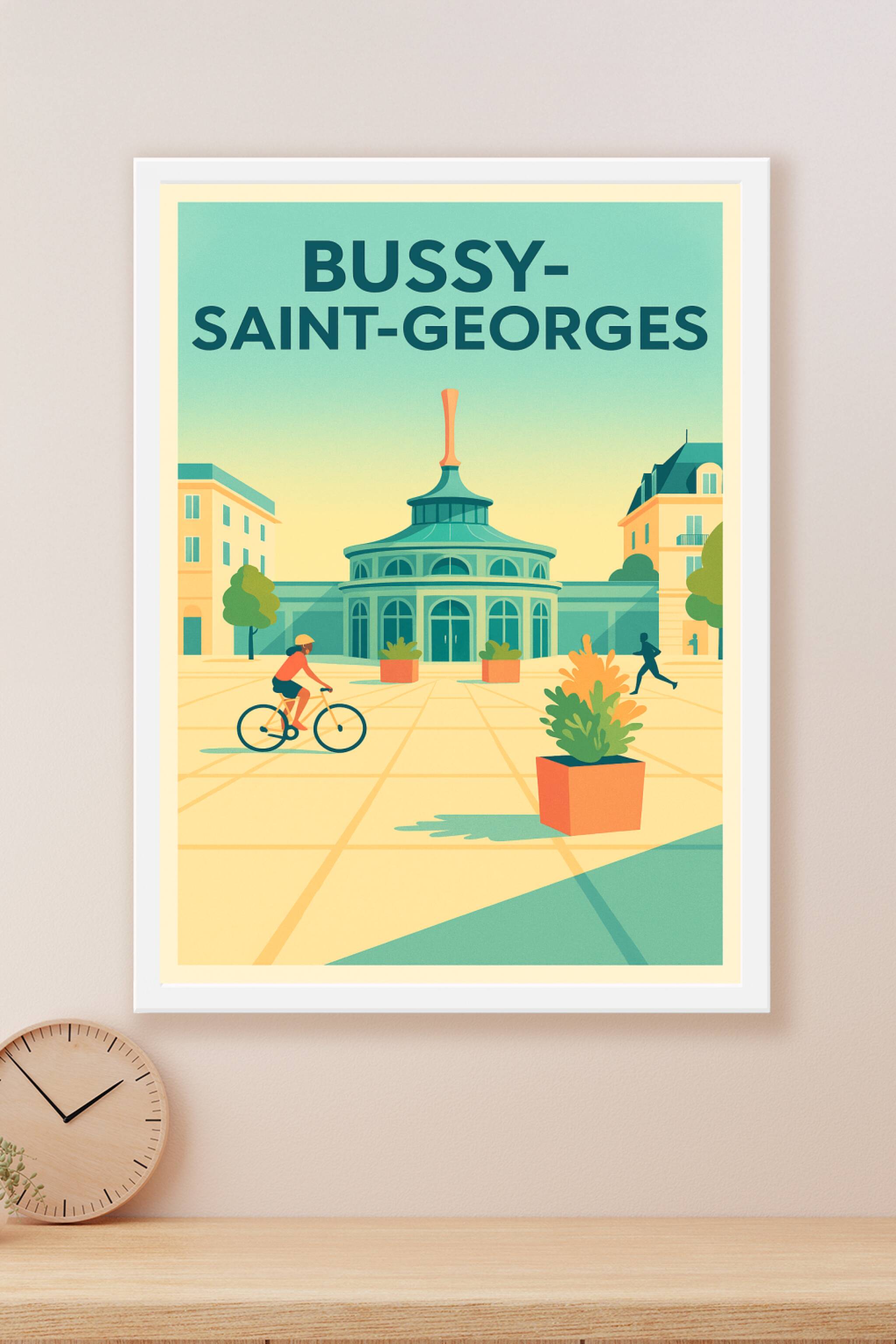 Affiche Bussy-Saint-Georges — L'élégance d'une ville en mouvement · poster d'art de Bussy-Saint-Georges
