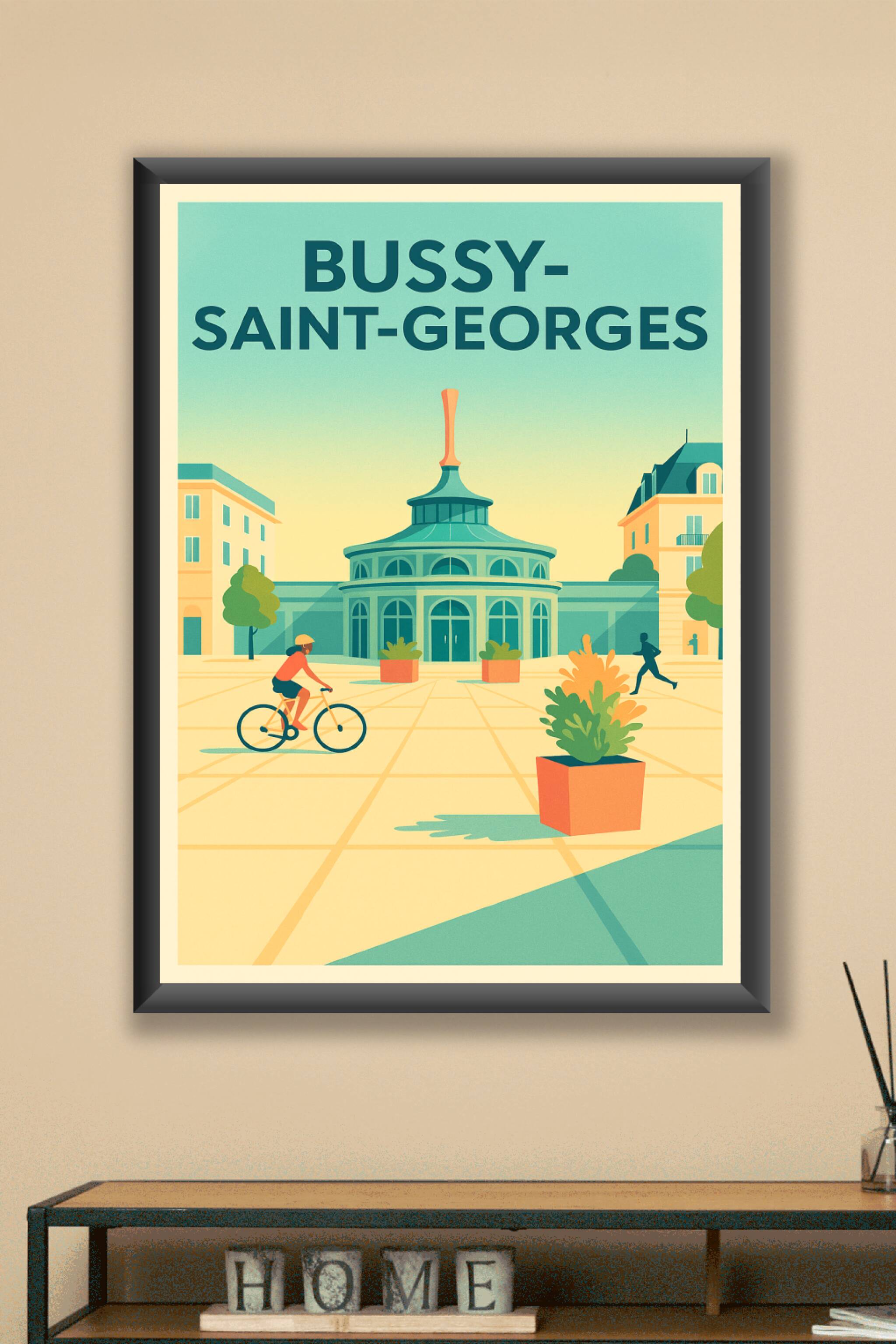 Affiche Bussy-Saint-Georges — L'élégance d'une ville en mouvement · poster d'art de Bussy-Saint-Georges