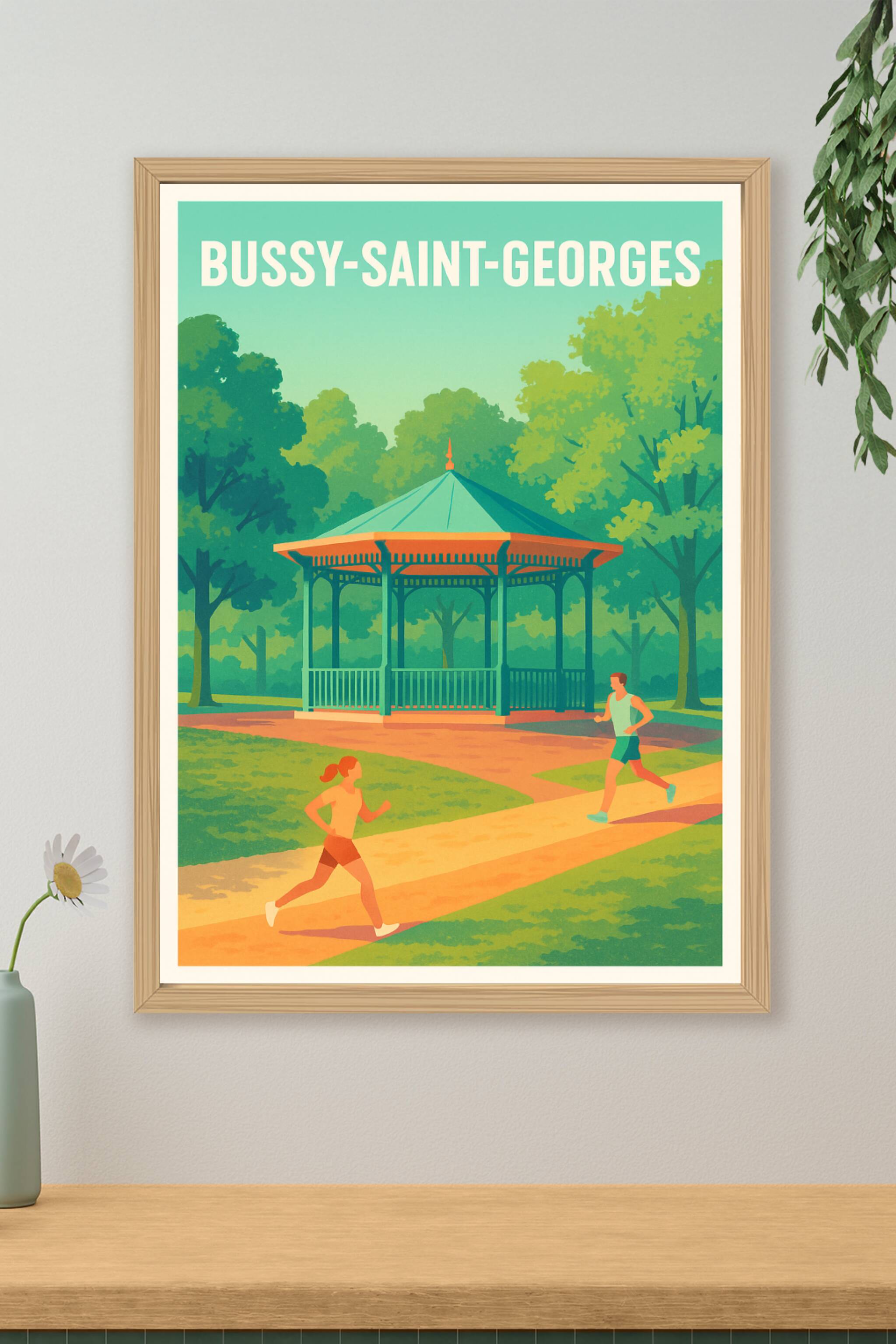 Affiche de Bussy-Saint-Georges - Charme bucolique du parc en pleine course