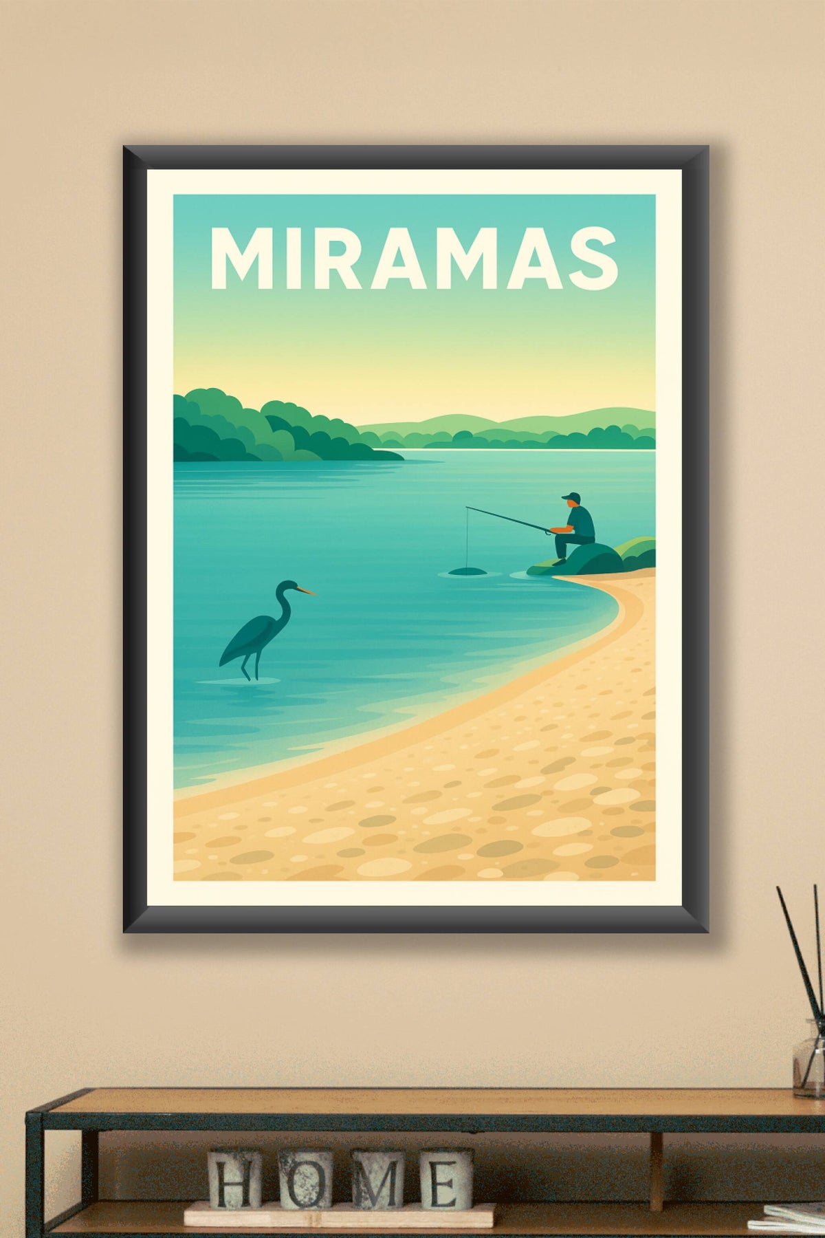 Affiche Miramas — Tranquillité au bord de l'eau · poster d'art de Miramas