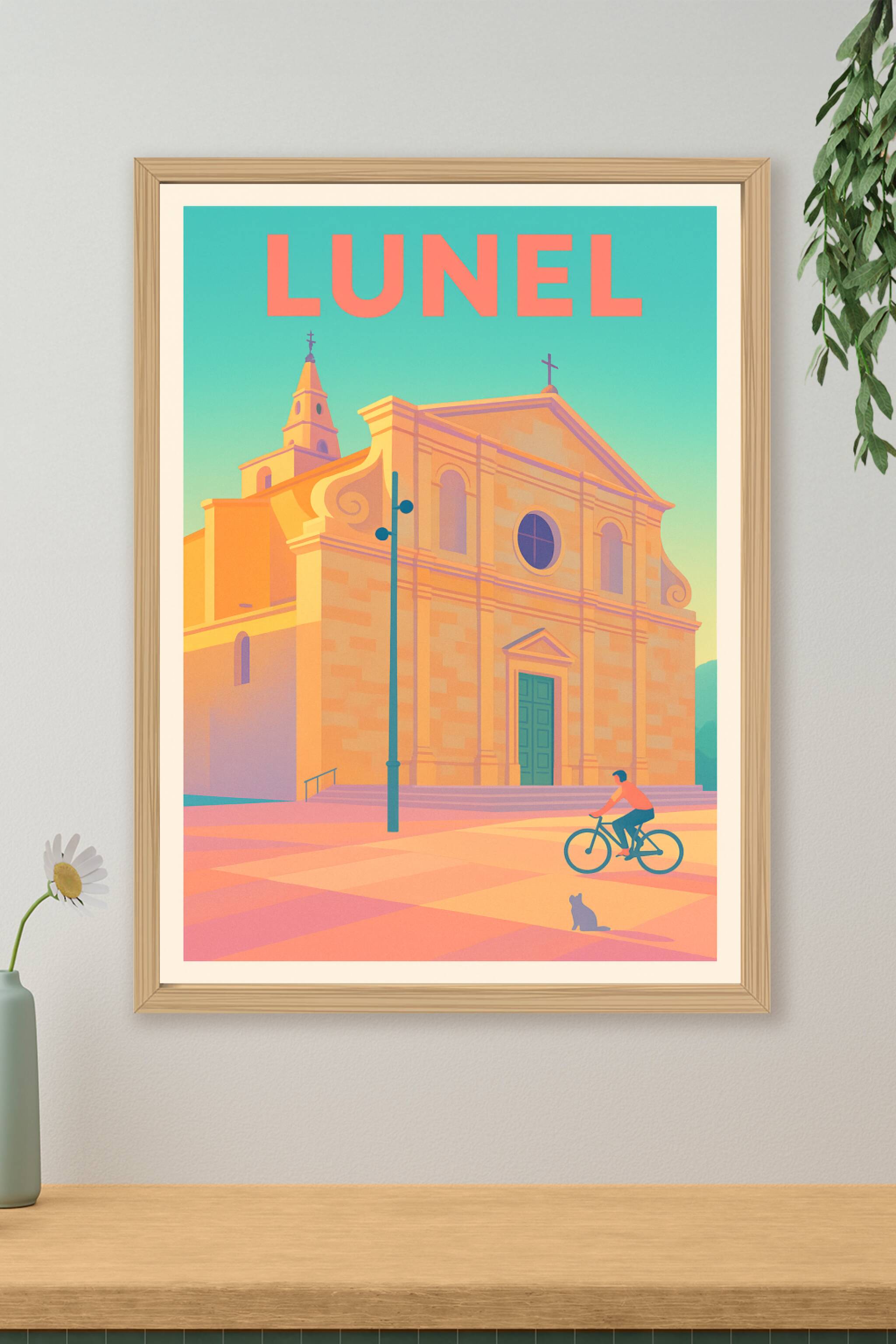 Affiche Lunel — Charme et sérénité au cœur de la ville · poster d'art de Lunel