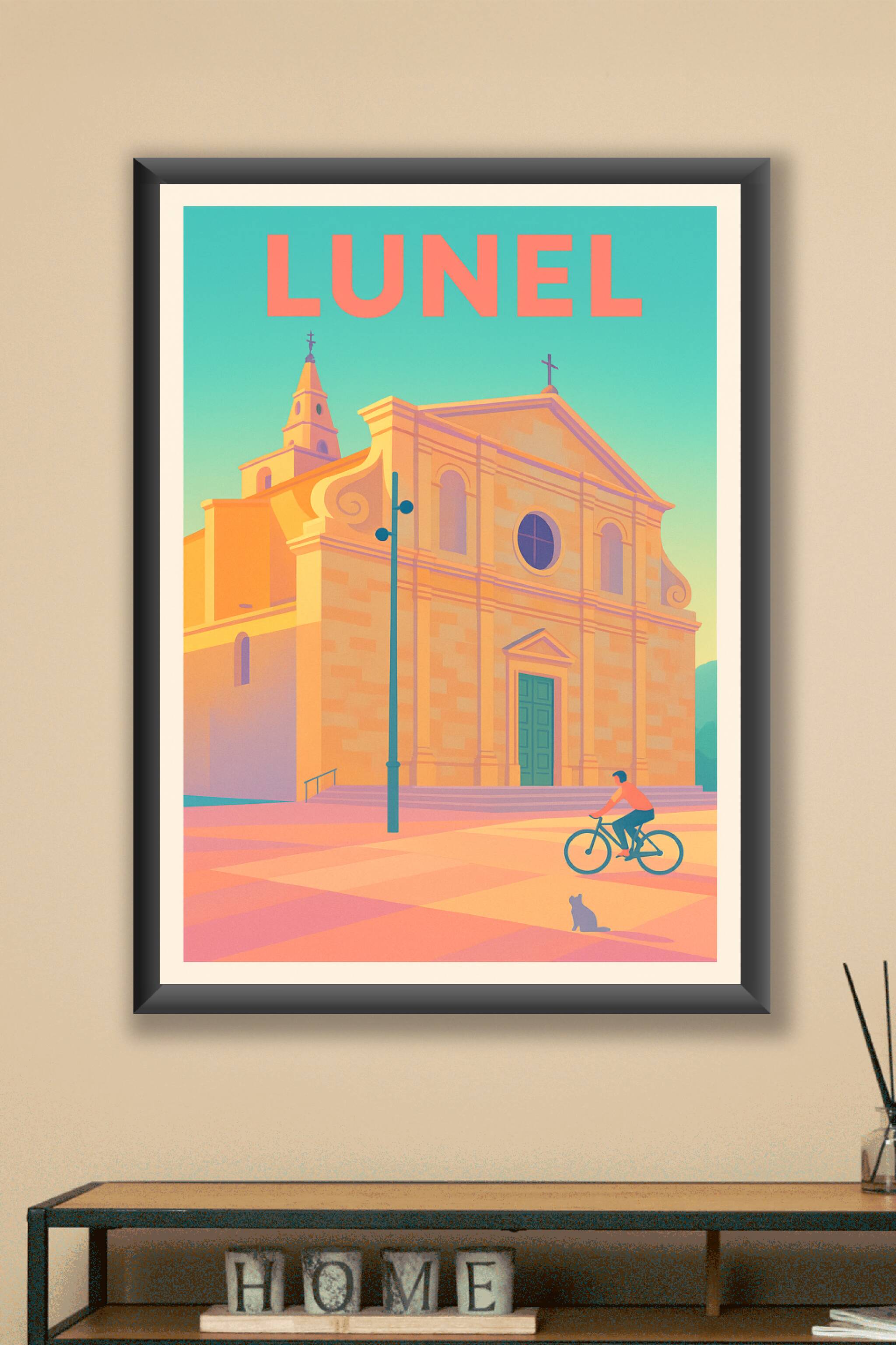 Affiche Lunel — Charme et sérénité au cœur de la ville · poster d'art de Lunel
