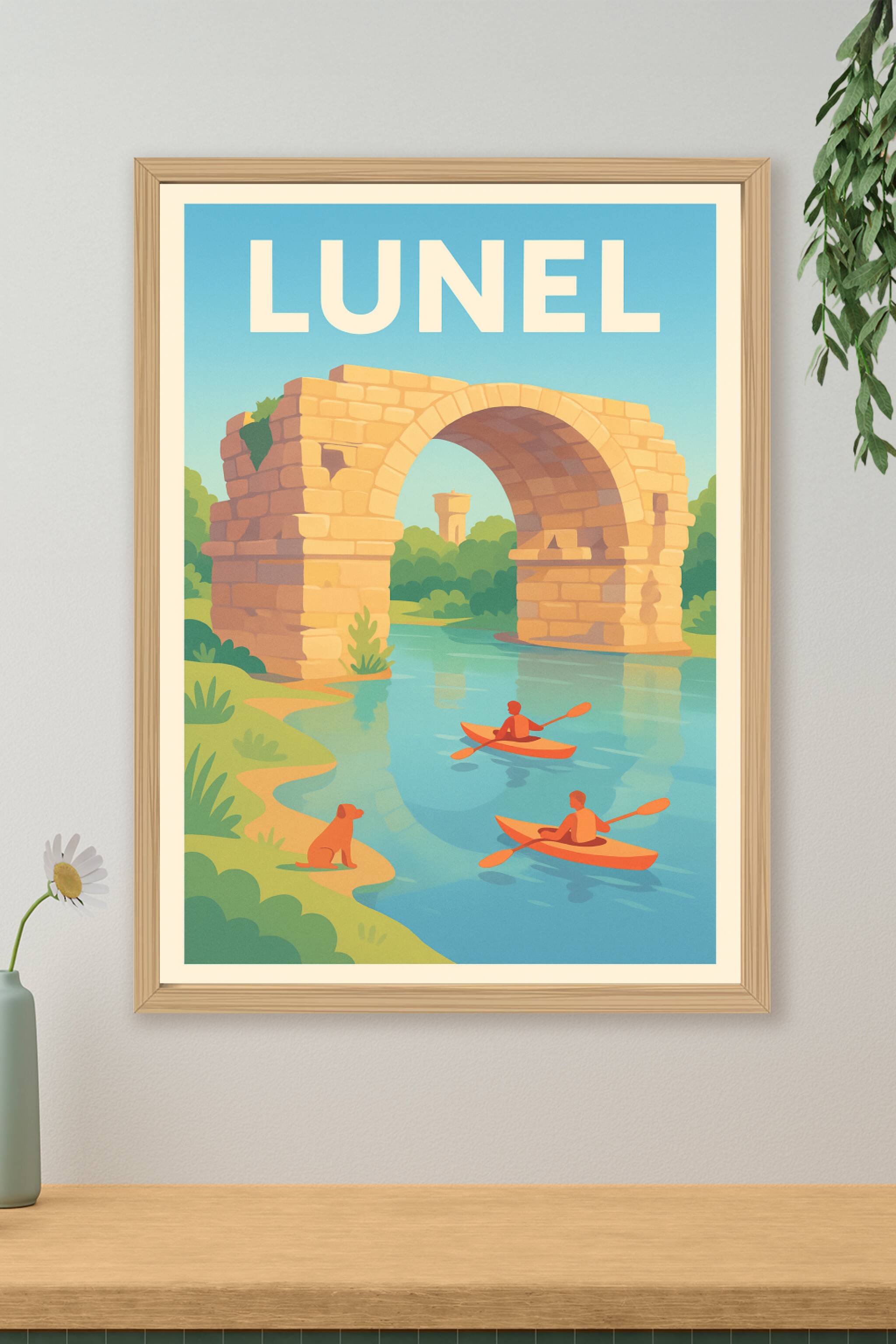 Affiche Lunel — Évasion et nature au fil de l'eau · poster d'art de Lunel