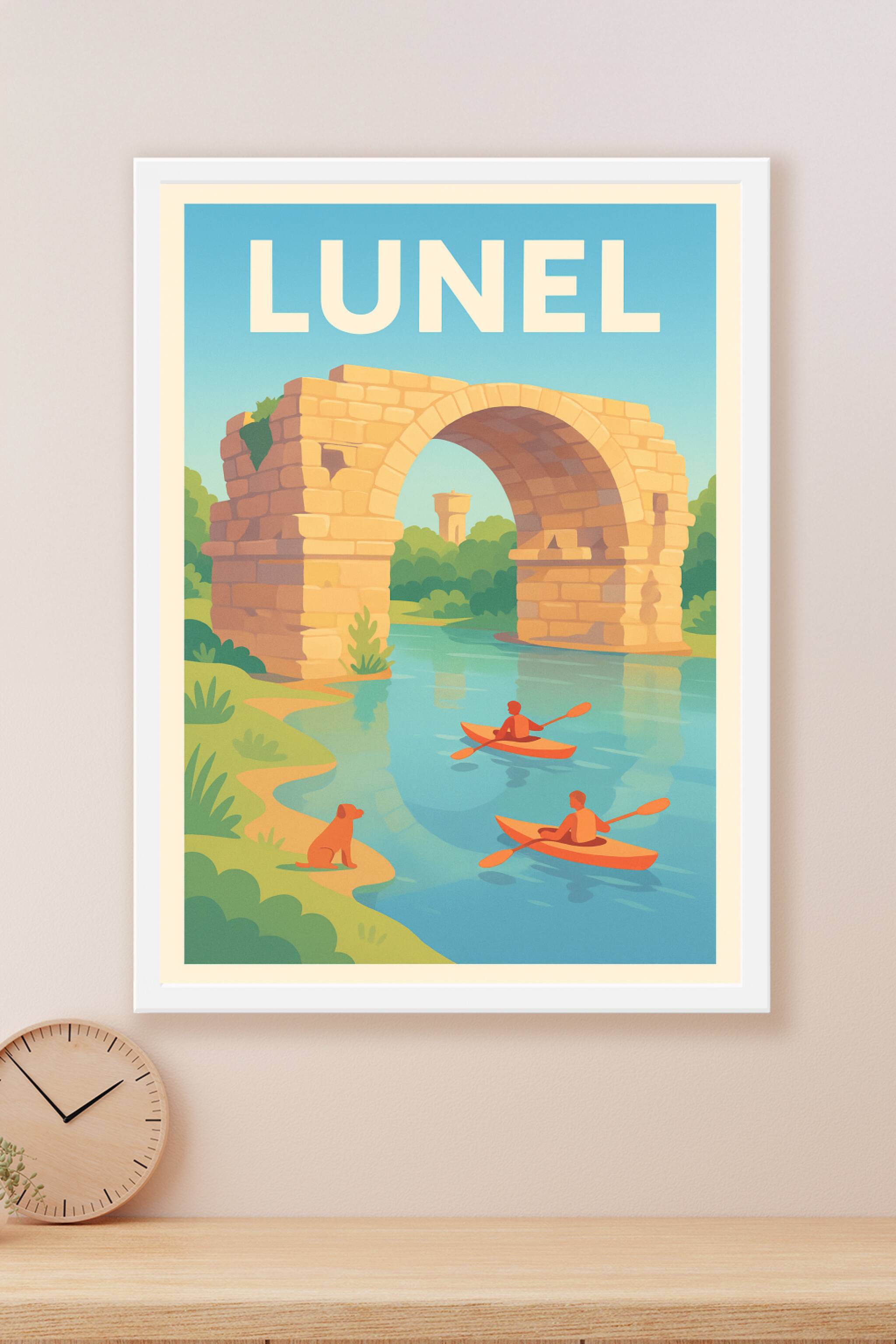 Affiche Lunel — Évasion et nature au fil de l'eau · poster d'art de Lunel