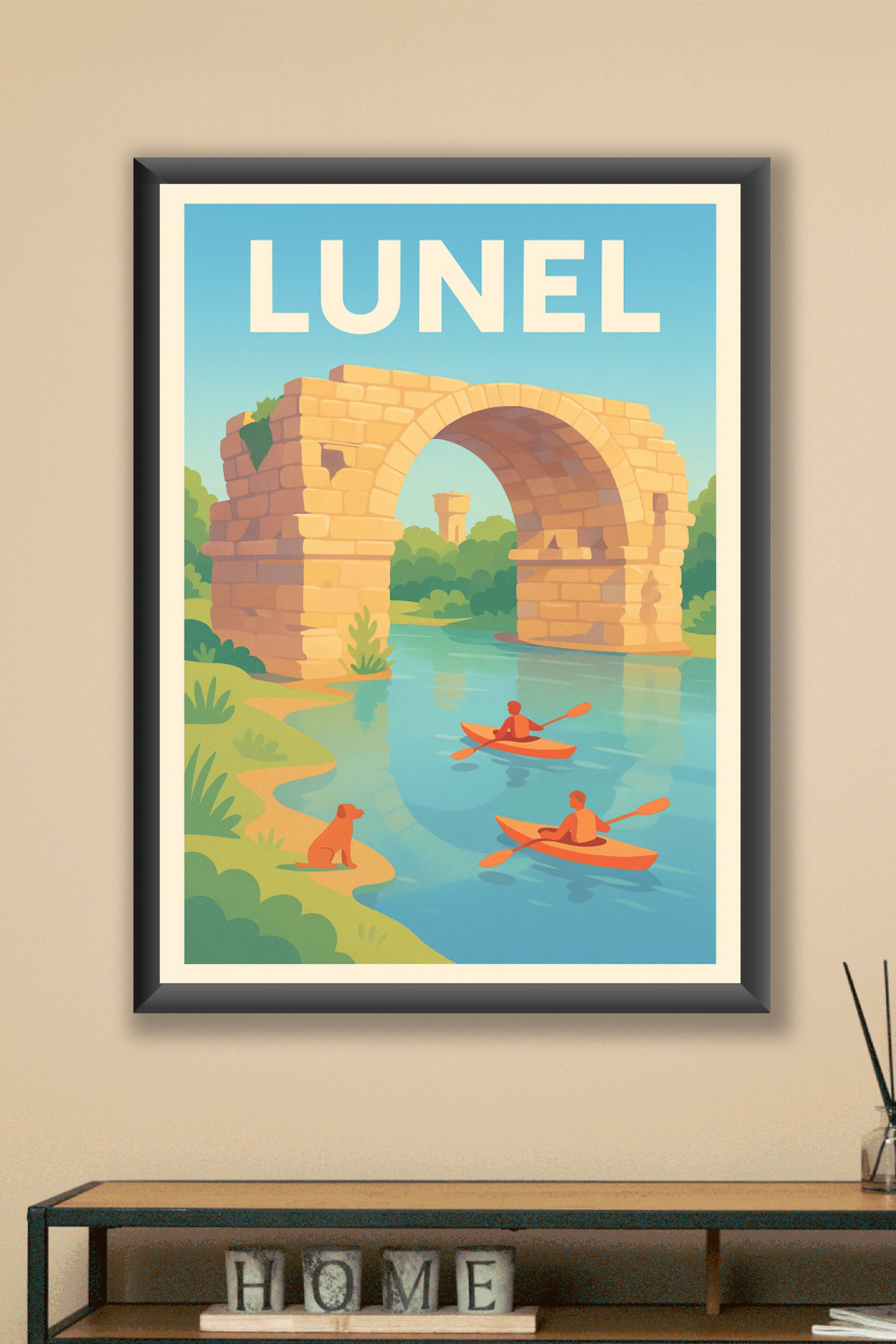 Affiche Lunel — Évasion et nature au fil de l'eau · poster d'art de Lunel