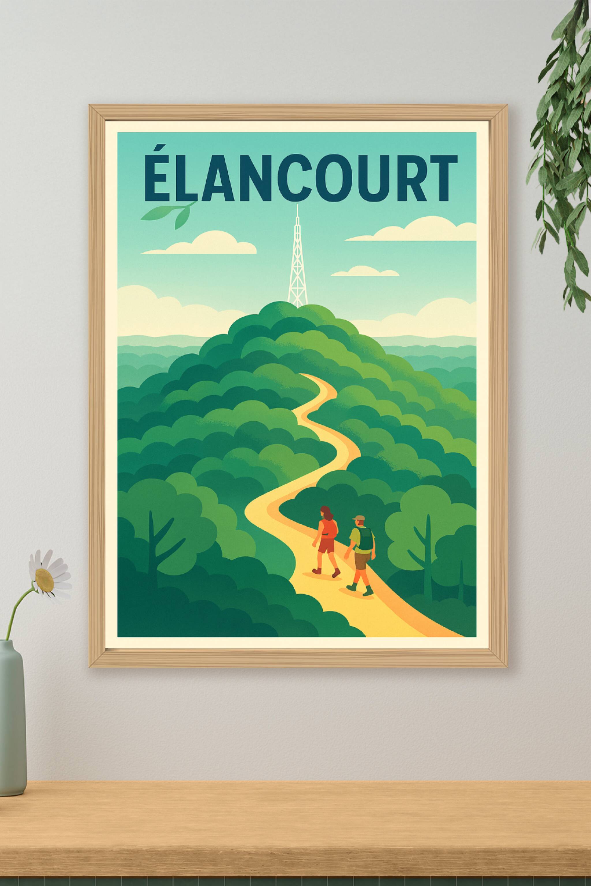 Affiche Élancourt — L'appel de la nature et de la randonnée · poster d'art de Élancourt
