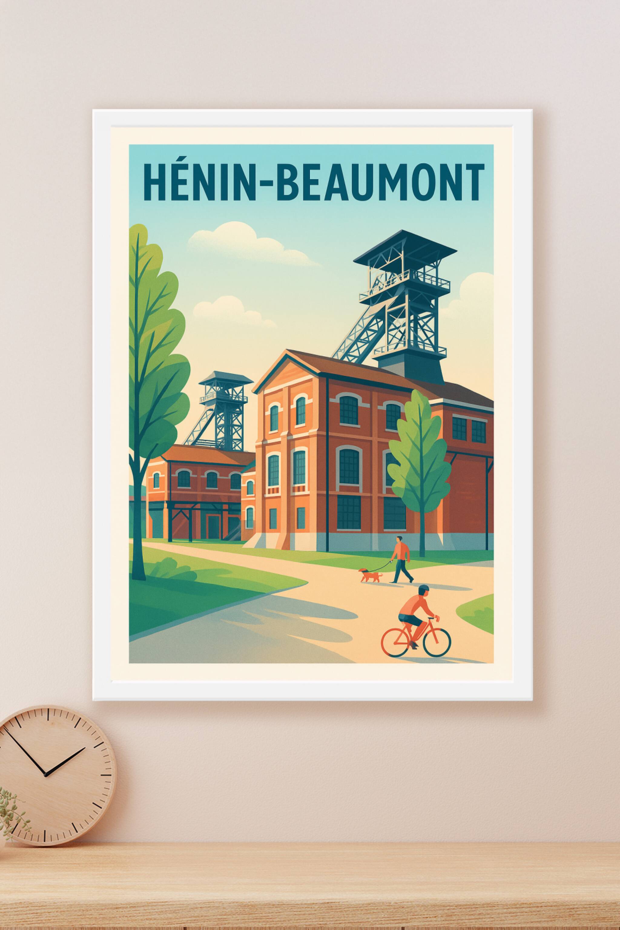 Affiche Hénin-Beaumont — Charme industriel et nature apaisante · poster d'art de Hénin-Beaumont