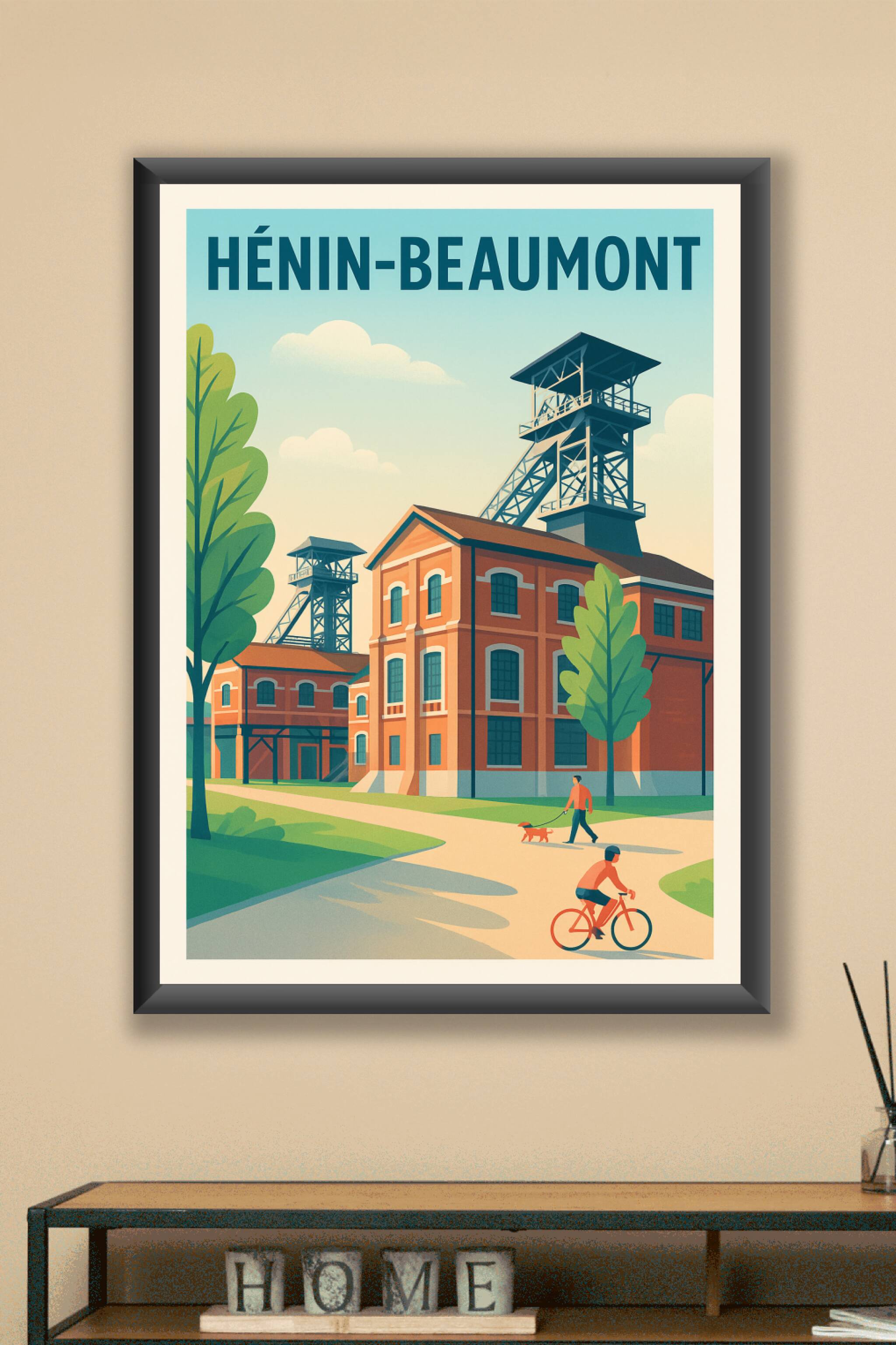 Affiche Hénin-Beaumont — Charme industriel et nature apaisante · poster d'art de Hénin-Beaumont