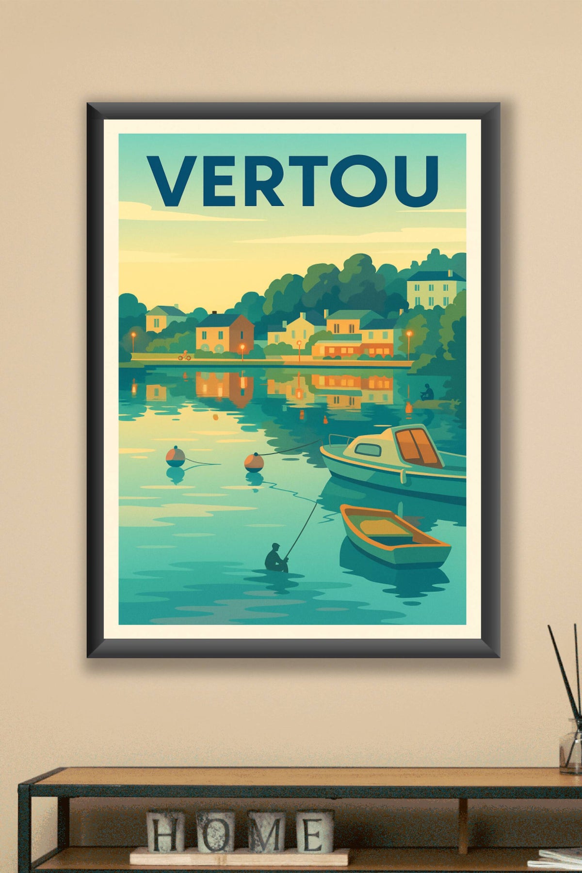 Affiche Vertou — Sérénité au bord de l'eau · poster d'art de Vertou