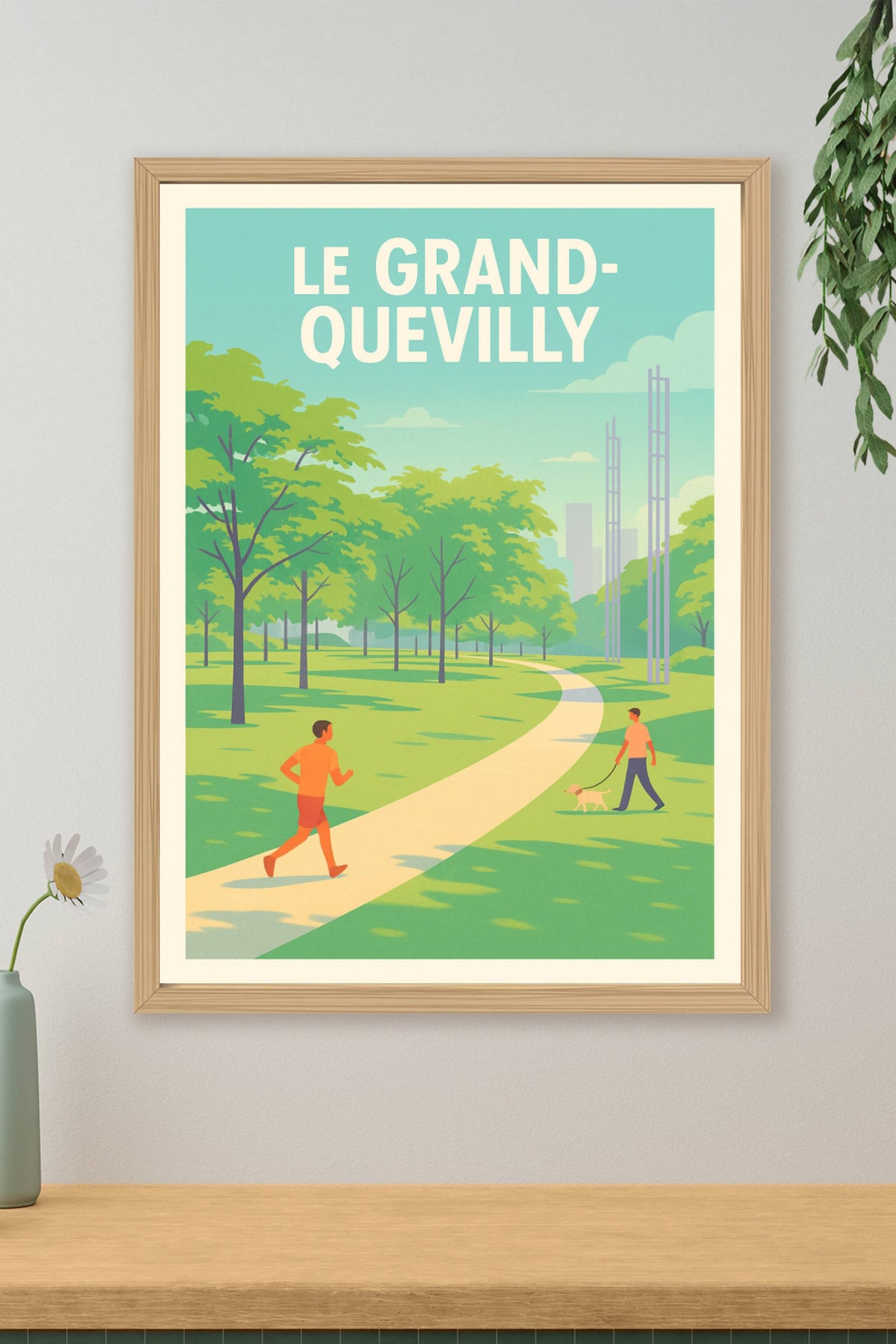 Affiche Le Grand-Quevilly — Invitation à la détente en plein air · poster d'art de Le Grand-Quevilly