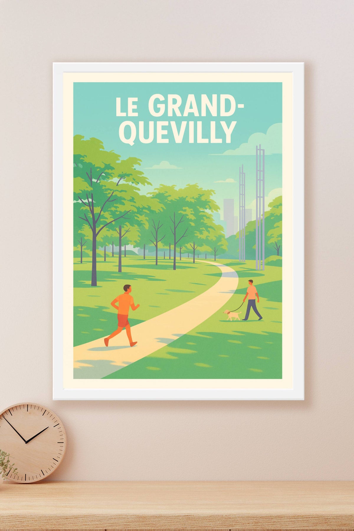 Affiche Le Grand-Quevilly — Invitation à la détente en plein air · poster d'art de Le Grand-Quevilly