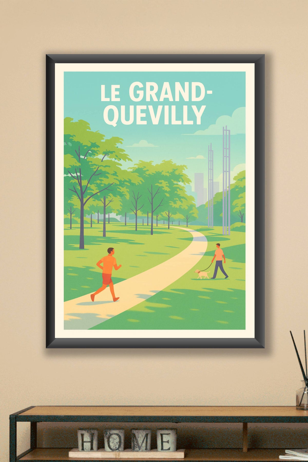 Affiche Le Grand-Quevilly — Invitation à la détente en plein air · poster d'art de Le Grand-Quevilly