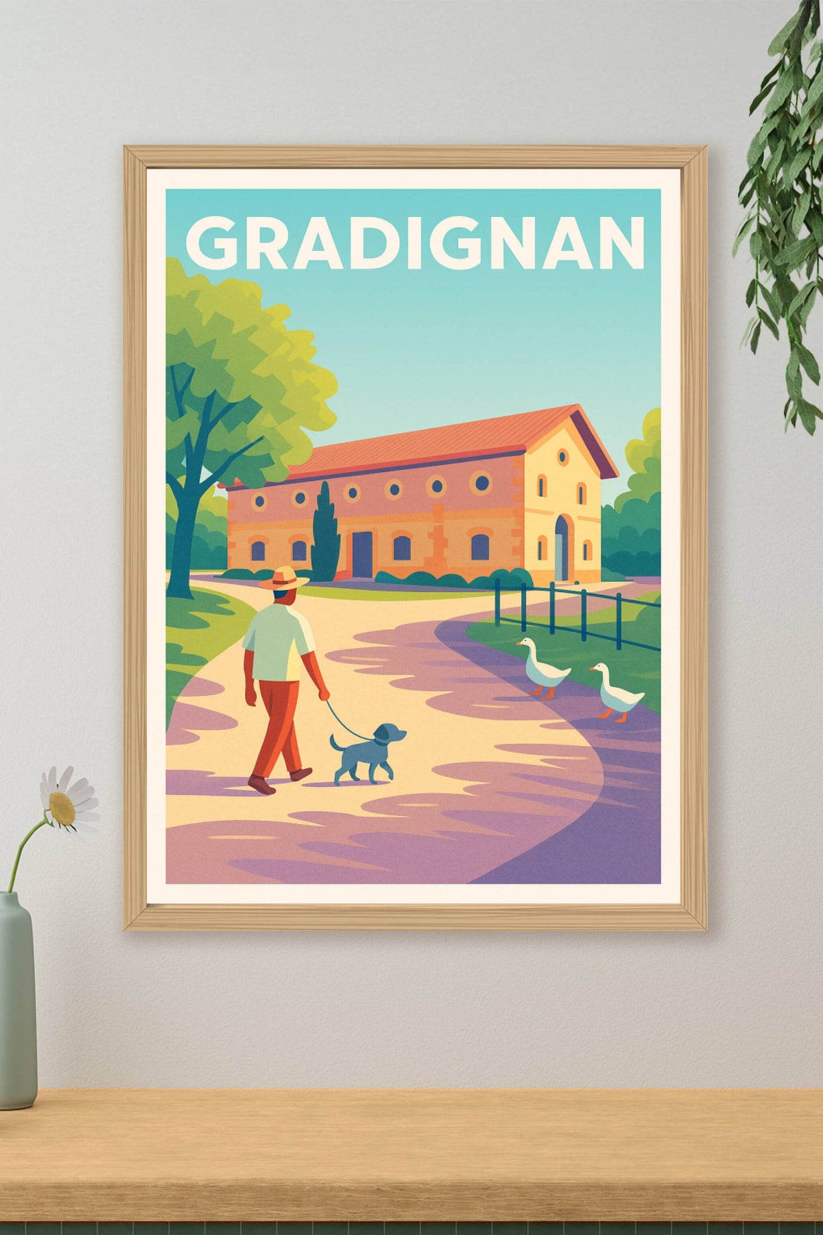 Affiche Gradignan — Promenade paisible et charme campagnard · poster d'art de Gradignan