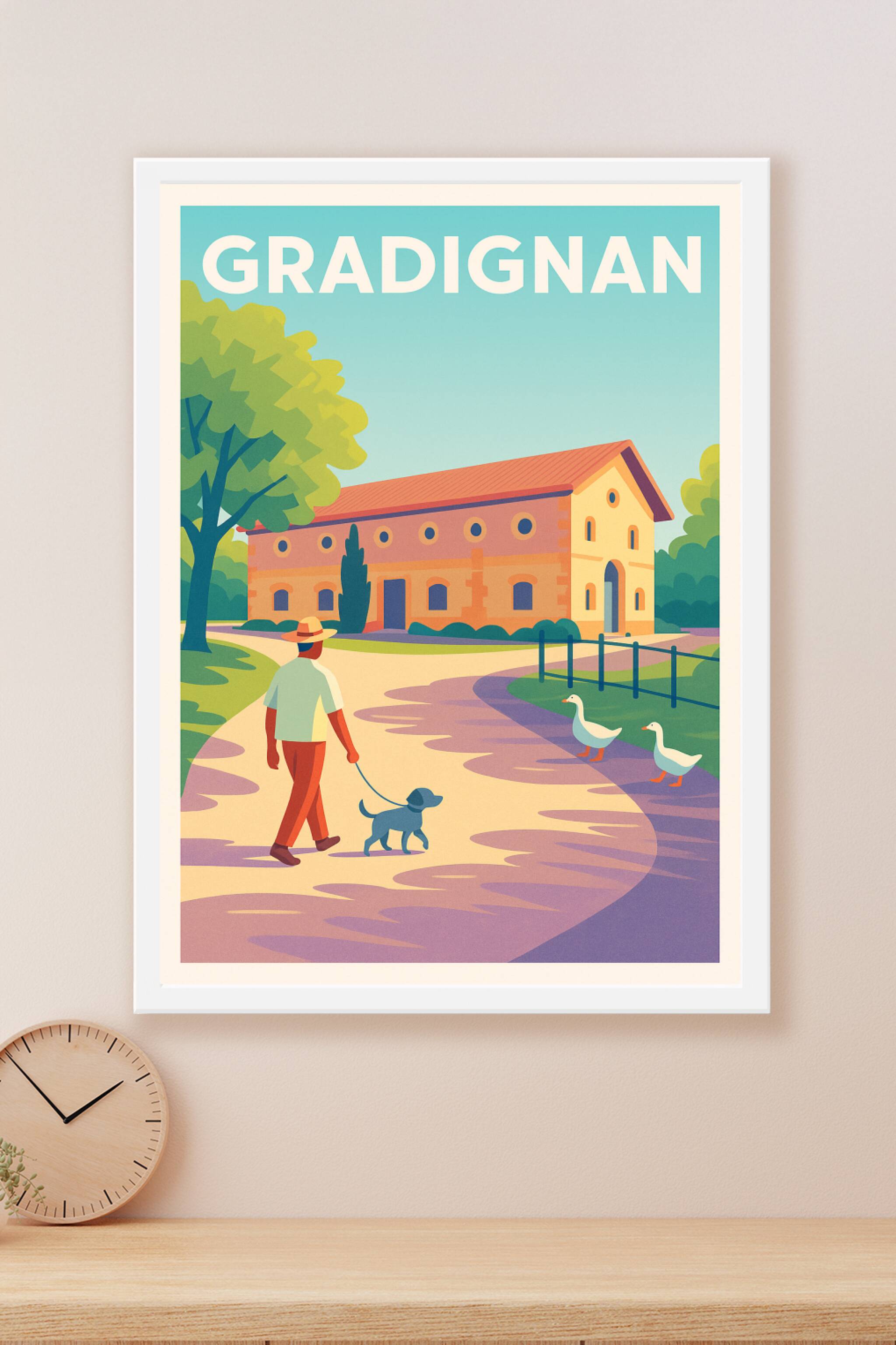 Affiche Gradignan — Promenade paisible et charme campagnard · poster d'art de Gradignan