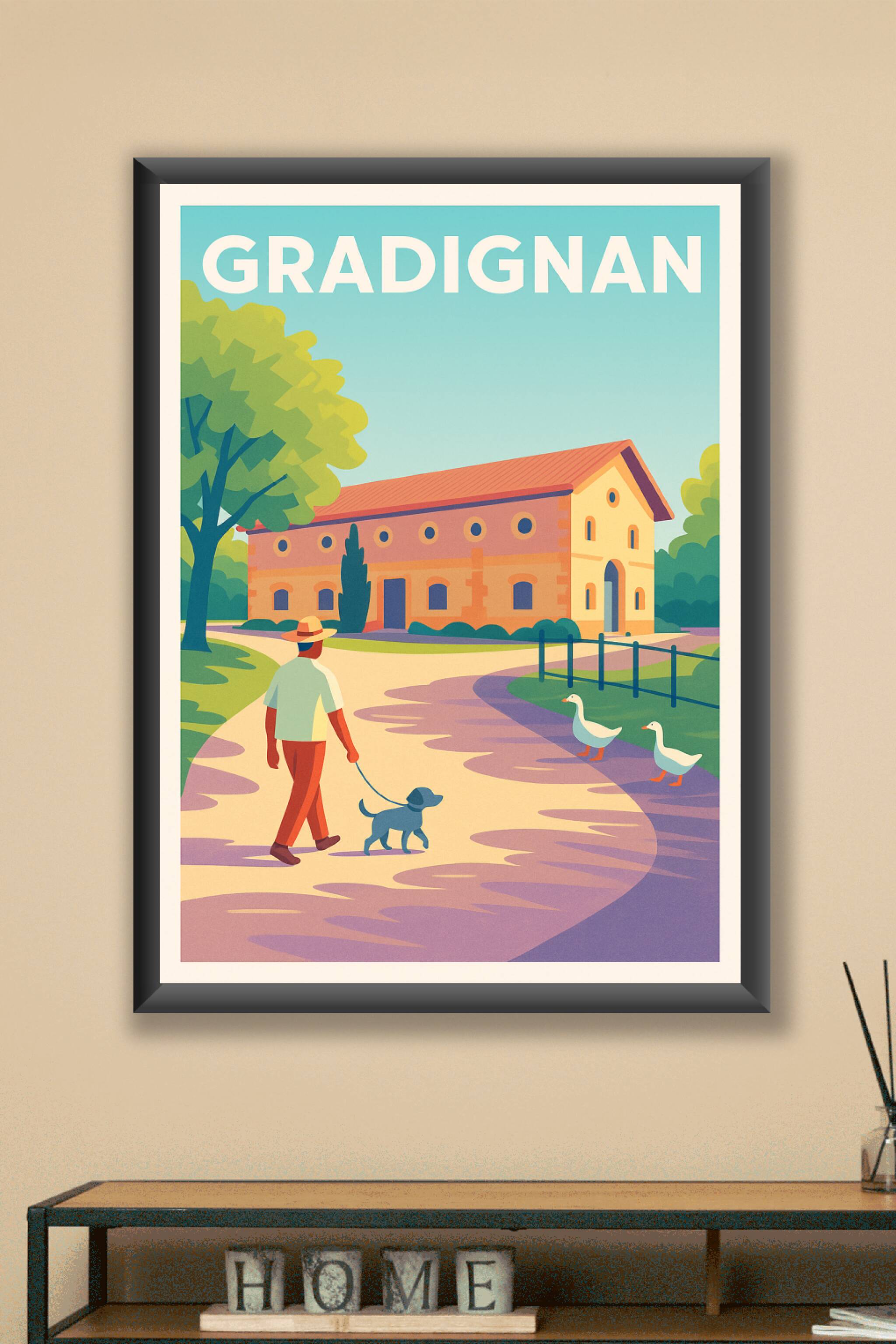 Affiche Gradignan — Promenade paisible et charme campagnard · poster d'art de Gradignan