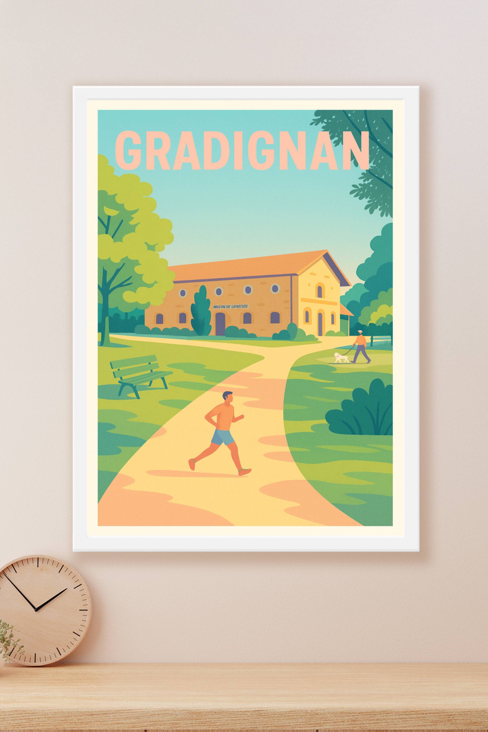 Affiche Gradignan — Promenade et nature apaisante · poster d'art de Gradignan