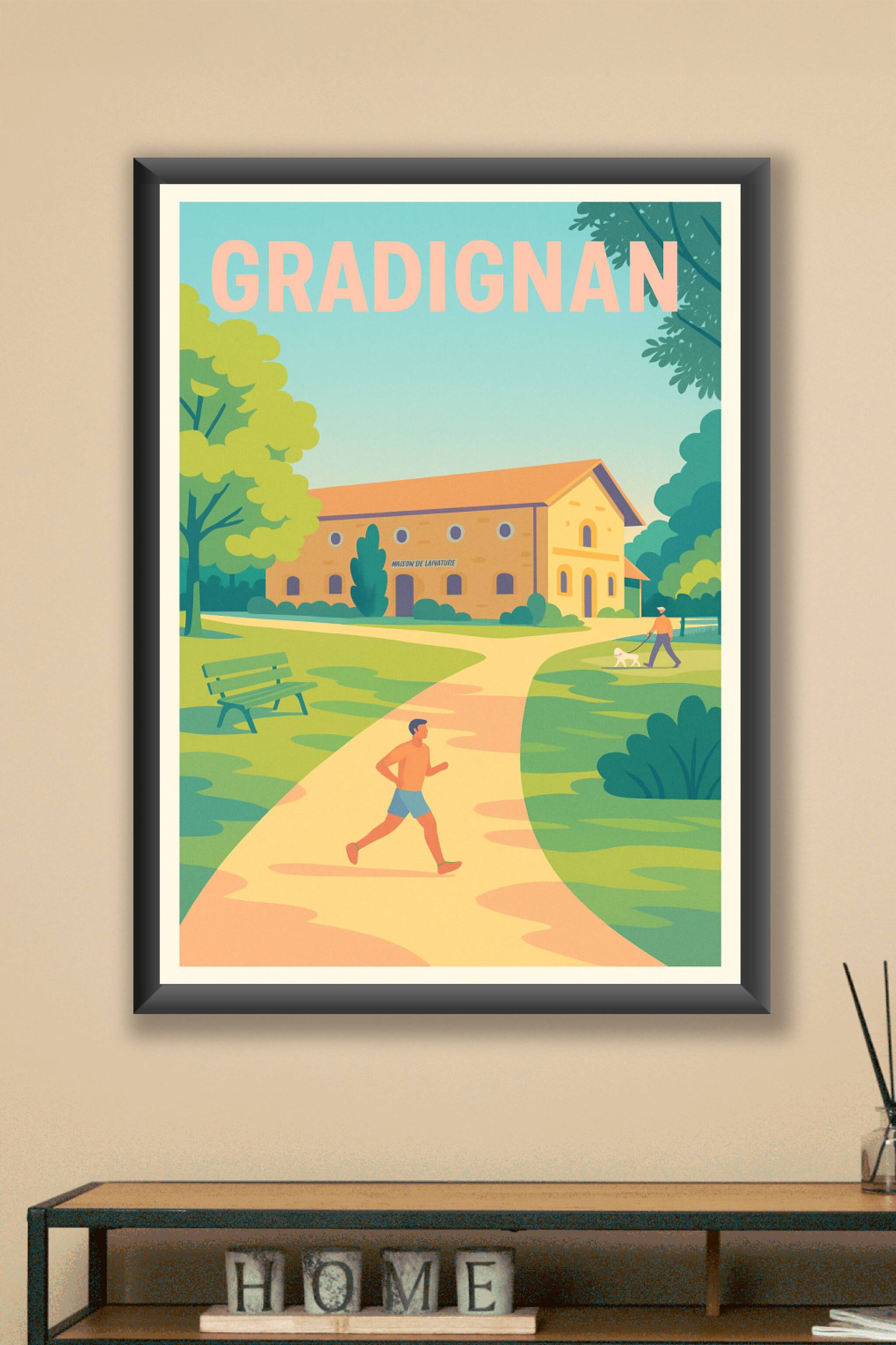Affiche Gradignan — Promenade et nature apaisante · poster d'art de Gradignan