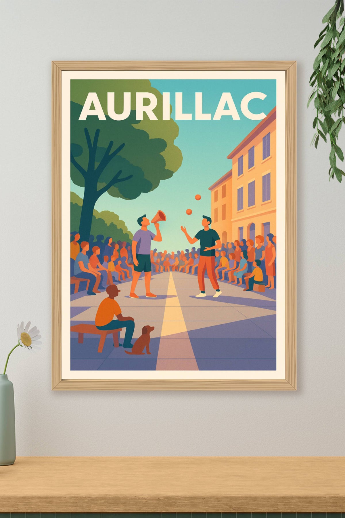 Affiche Aurillac — Ambiance conviviale en plein air · poster d'art de Aurillac