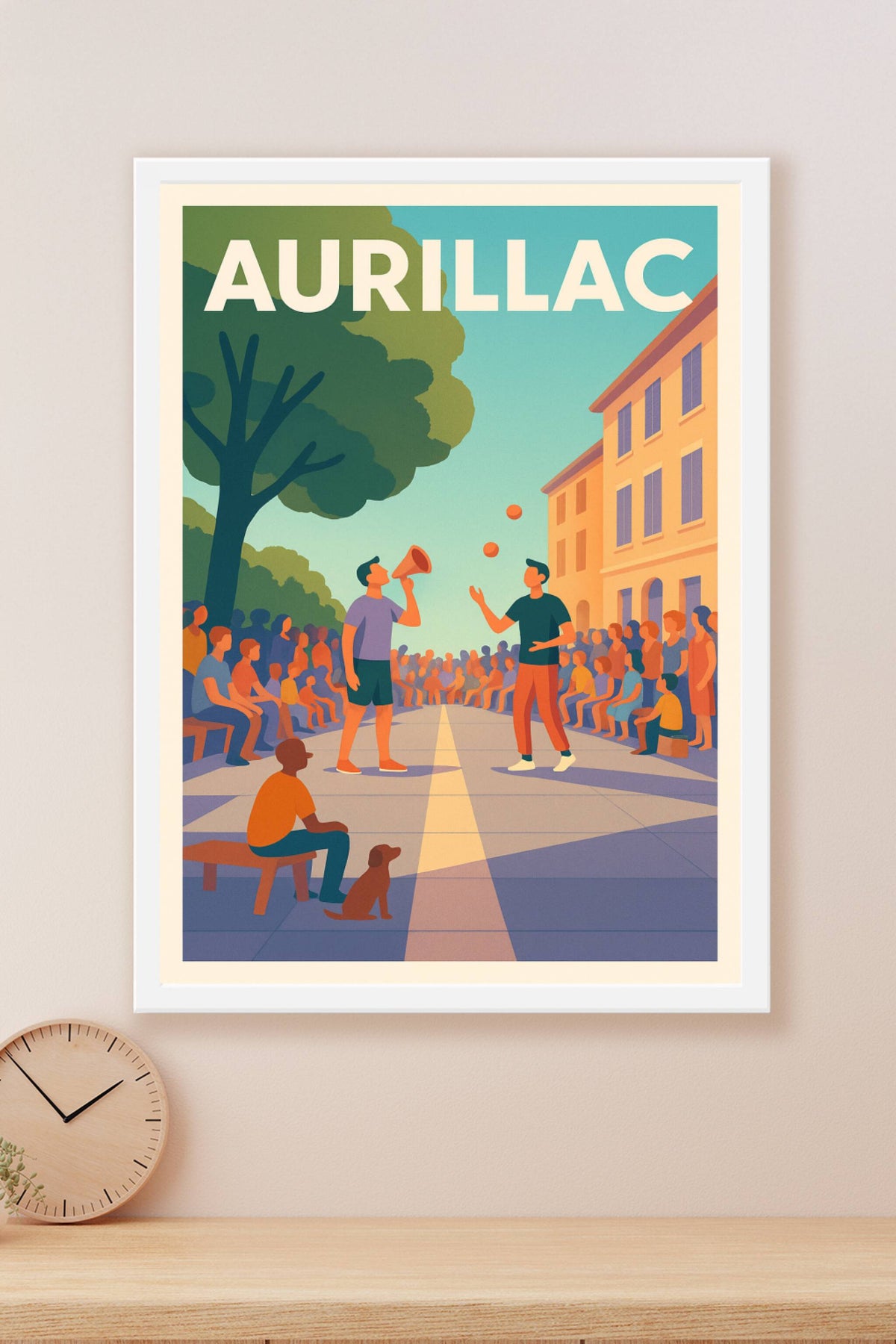 Affiche Aurillac — Ambiance conviviale en plein air · poster d'art de Aurillac