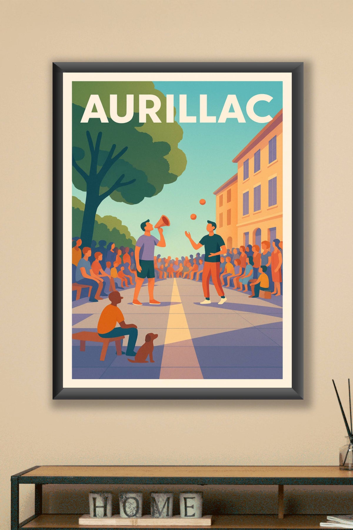 Affiche Aurillac — Ambiance conviviale en plein air · poster d'art de Aurillac