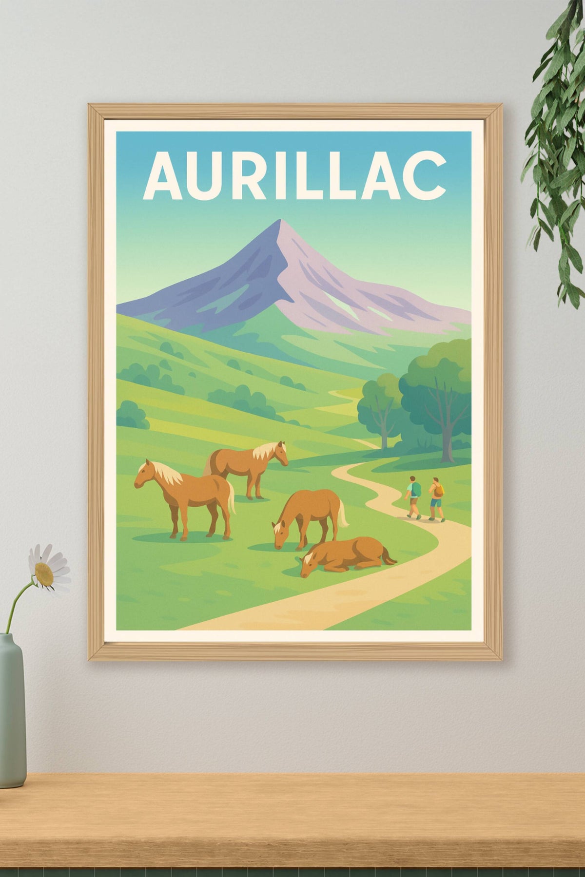 Affiche Aurillac — Nature et randonnées au cœur des volcans · poster d'art de Aurillac
