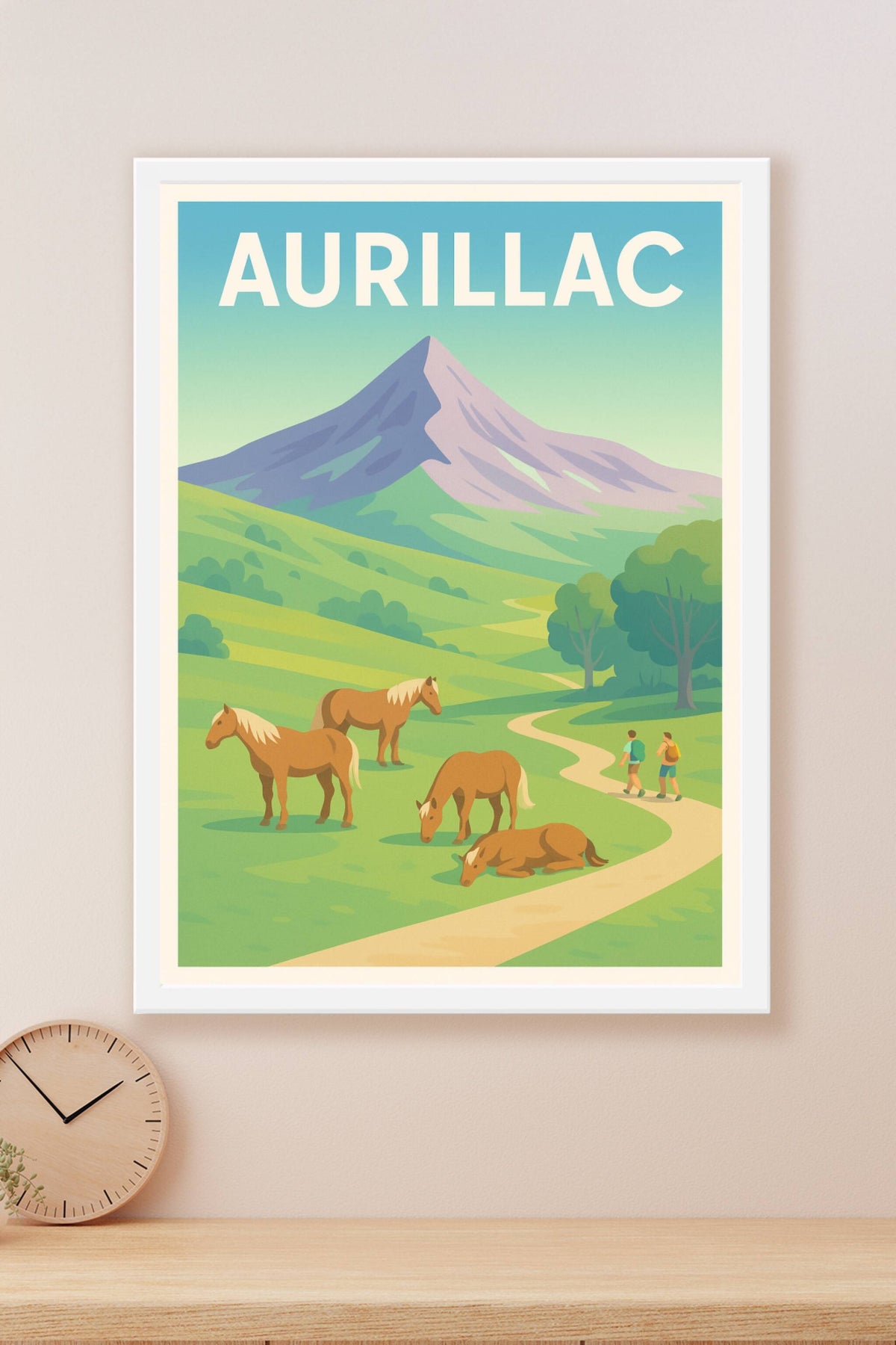 Affiche Aurillac — Nature et randonnées au cœur des volcans · poster d'art de Aurillac