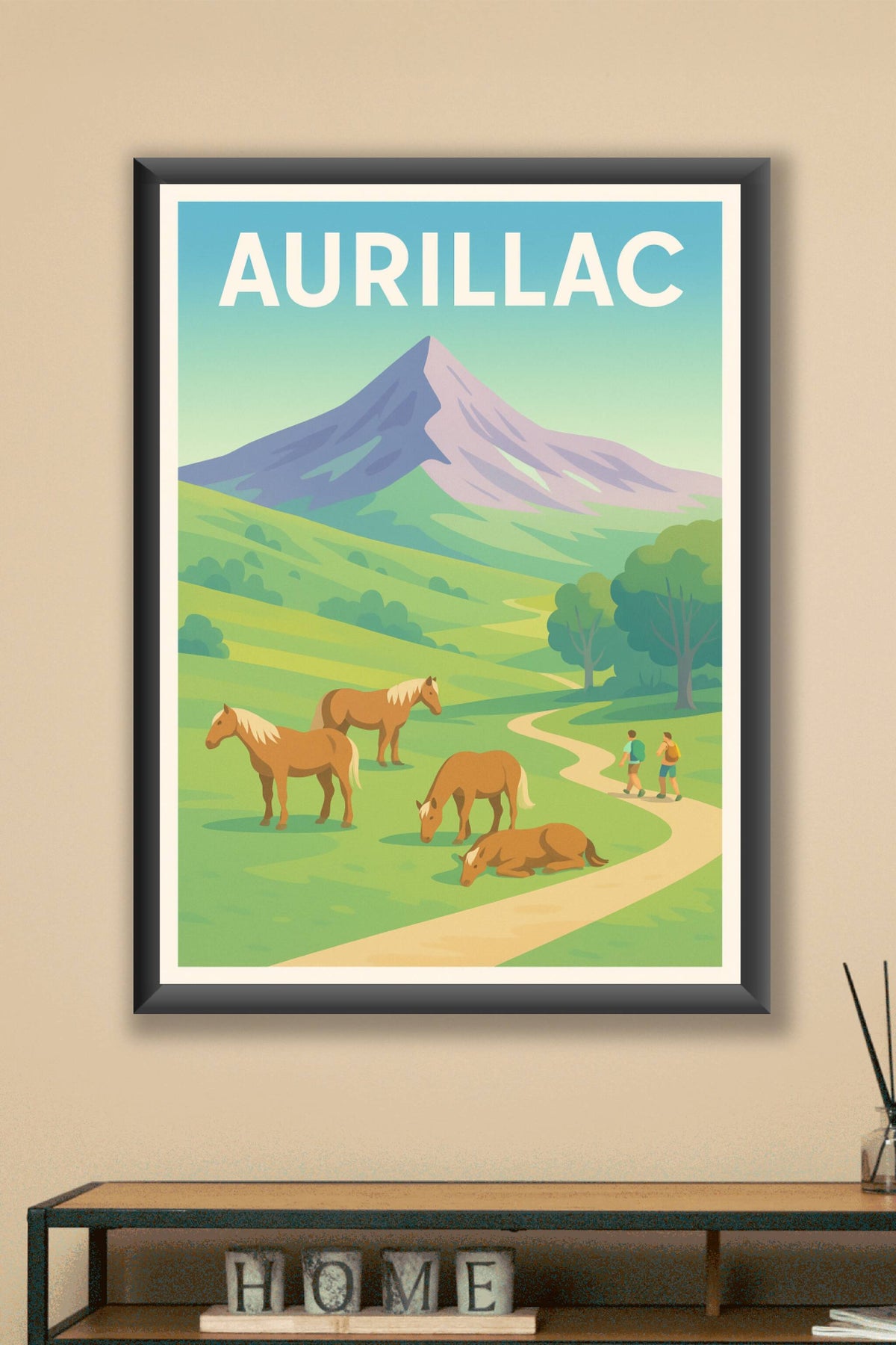 Affiche Aurillac — Nature et randonnées au cœur des volcans · poster d'art de Aurillac