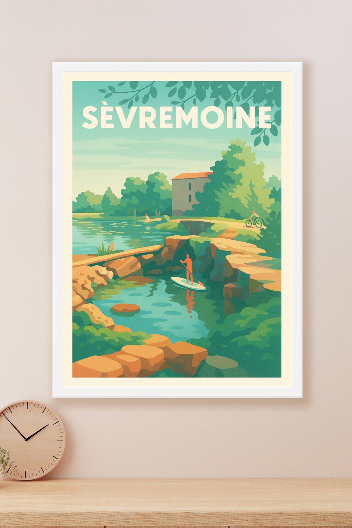 Affiche Sèvremoine — Tranquillité et nature au fil de l'eau · poster d'art de Sèvremoine