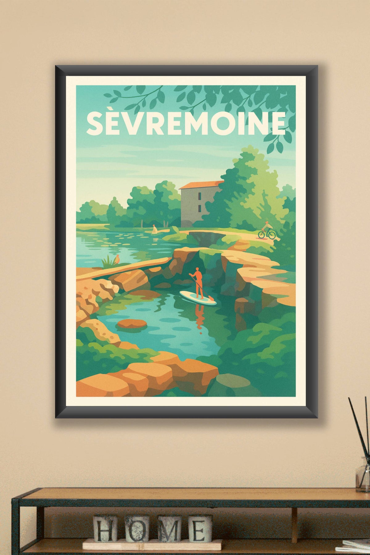 Affiche Sèvremoine — Tranquillité et nature au fil de l'eau · poster d'art de Sèvremoine