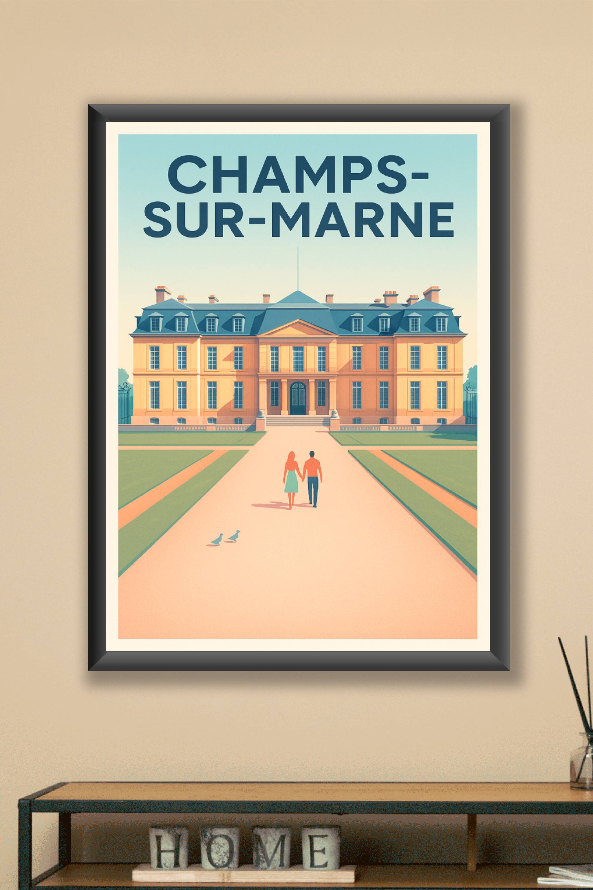 Affiche Champs-sur-Marne — Élégance et histoire au Château · poster d'art de Champs-sur-Marne