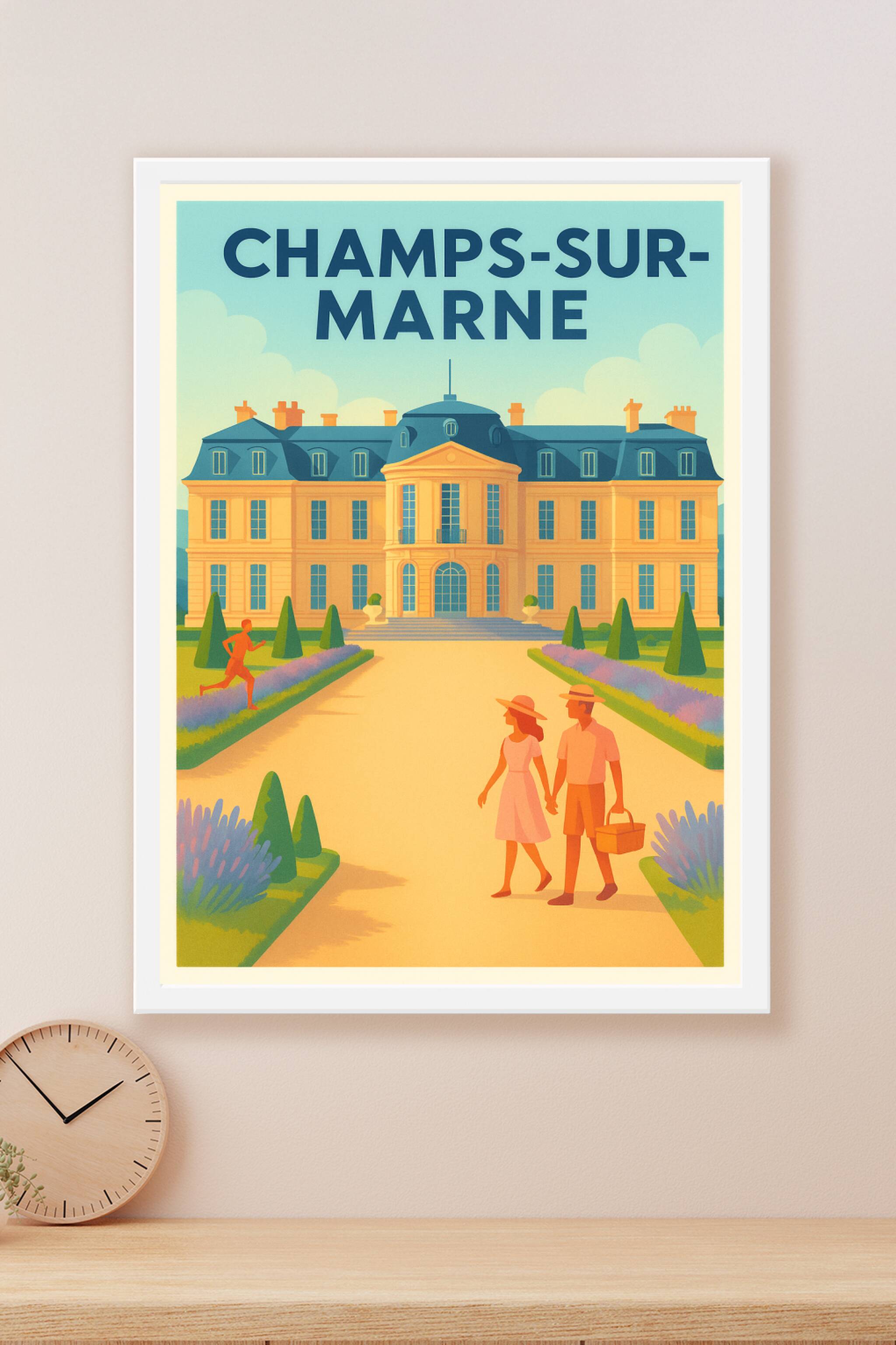 Affiche Champs-sur-Marne — Élégance et sérénité au Château · poster d'art de Champs-sur-Marne