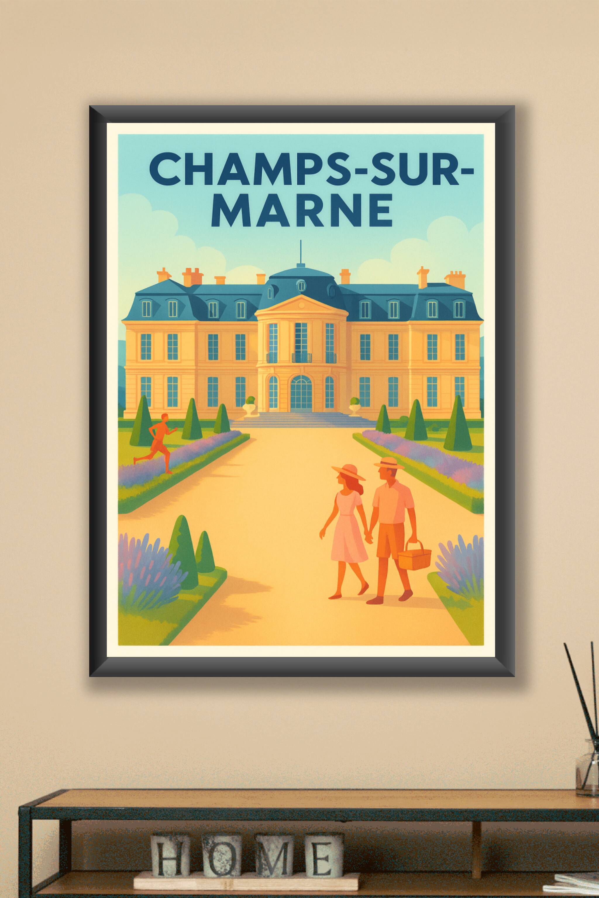 Affiche Champs-sur-Marne — Élégance et sérénité au Château · poster d'art de Champs-sur-Marne