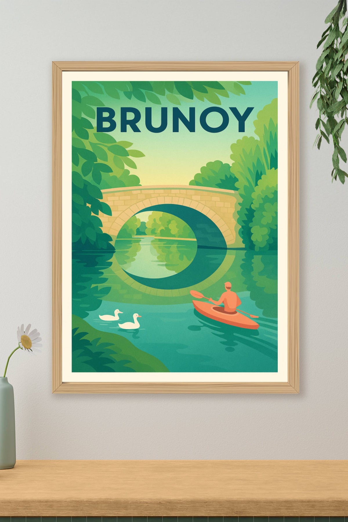 Affiche Brunoy — Évasion paisible au fil de l'eau · poster d'art de Brunoy
