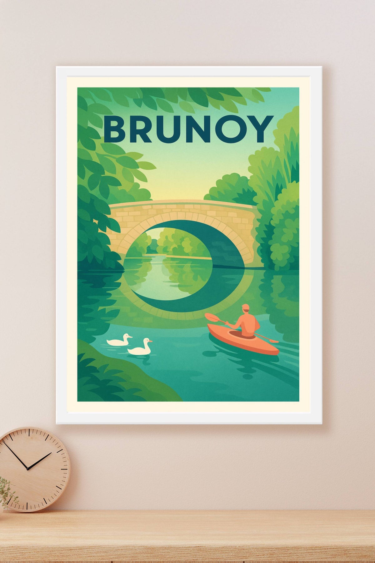 Affiche Brunoy — Évasion paisible au fil de l'eau · poster d'art de Brunoy