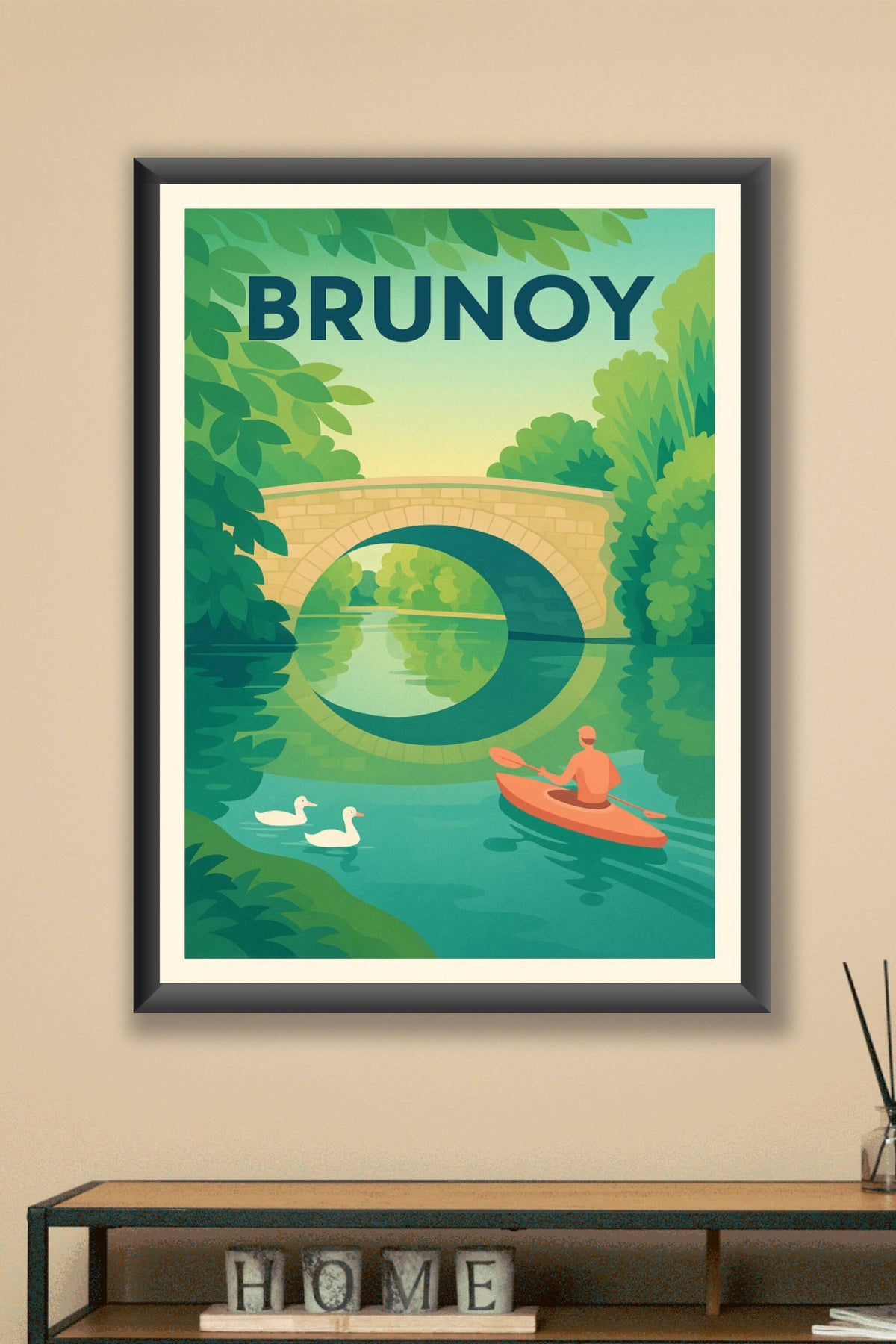 Affiche Brunoy — Évasion paisible au fil de l'eau · poster d'art de Brunoy