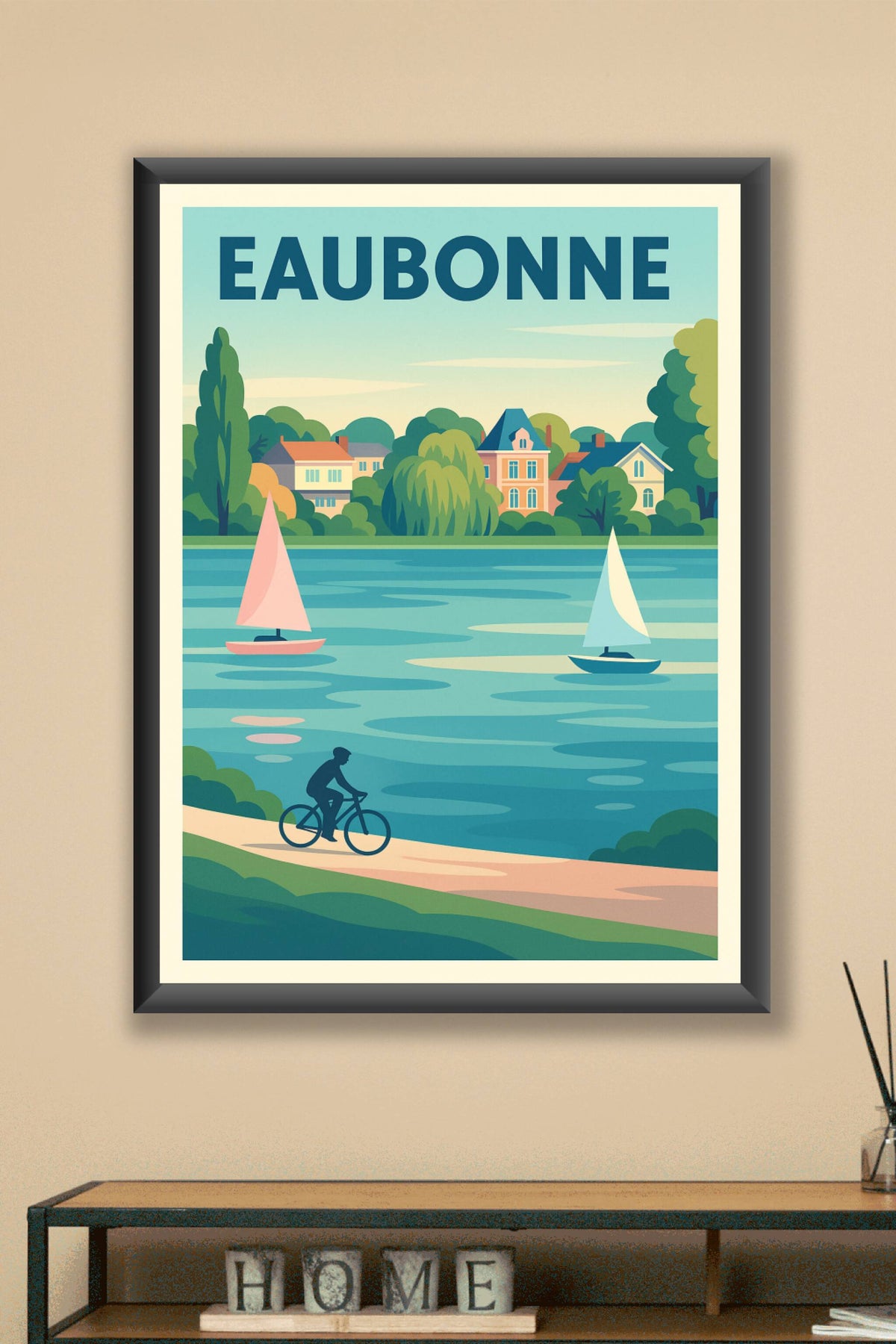 Affiche Eaubonne — Sérénité entre nature et rivière · poster d'art de Eaubonne