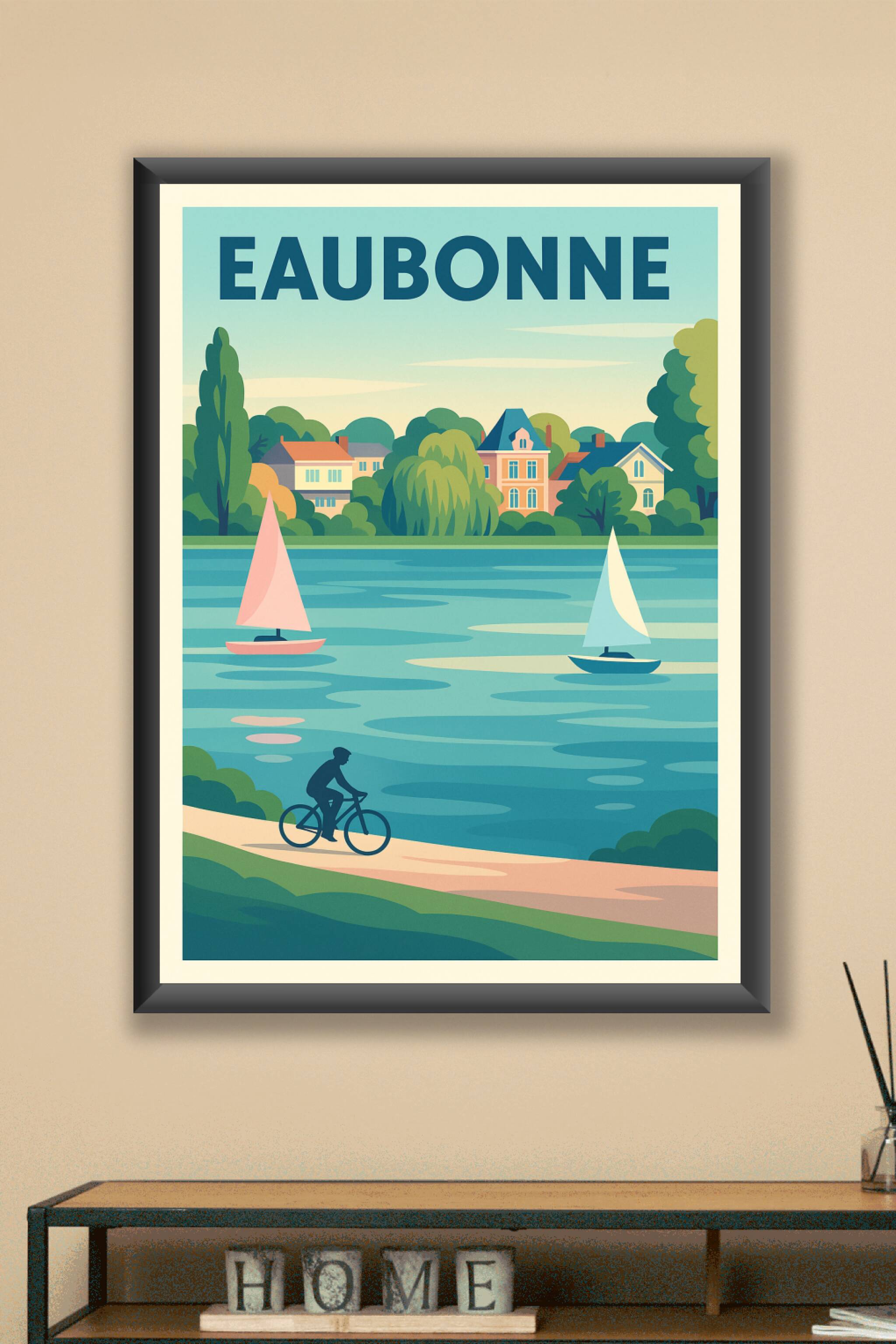 Affiche Eaubonne — Sérénité entre nature et rivière · poster d'art de Eaubonne
