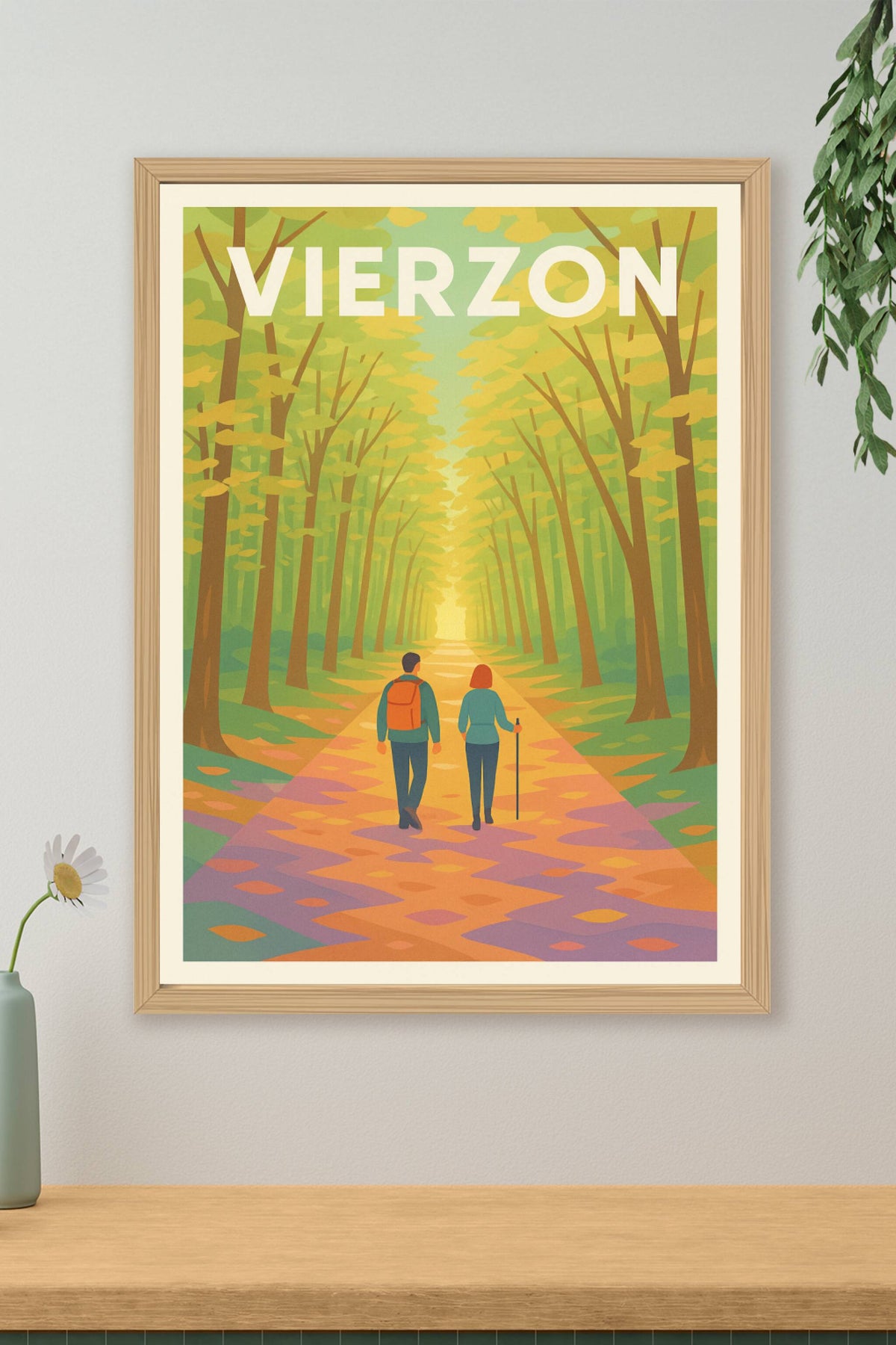 Affiche Vierzon — Promenade sereine en forêt · poster d'art de Vierzon