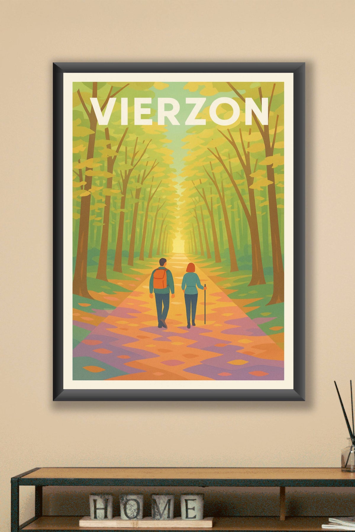 Affiche Vierzon — Promenade sereine en forêt · poster d'art de Vierzon