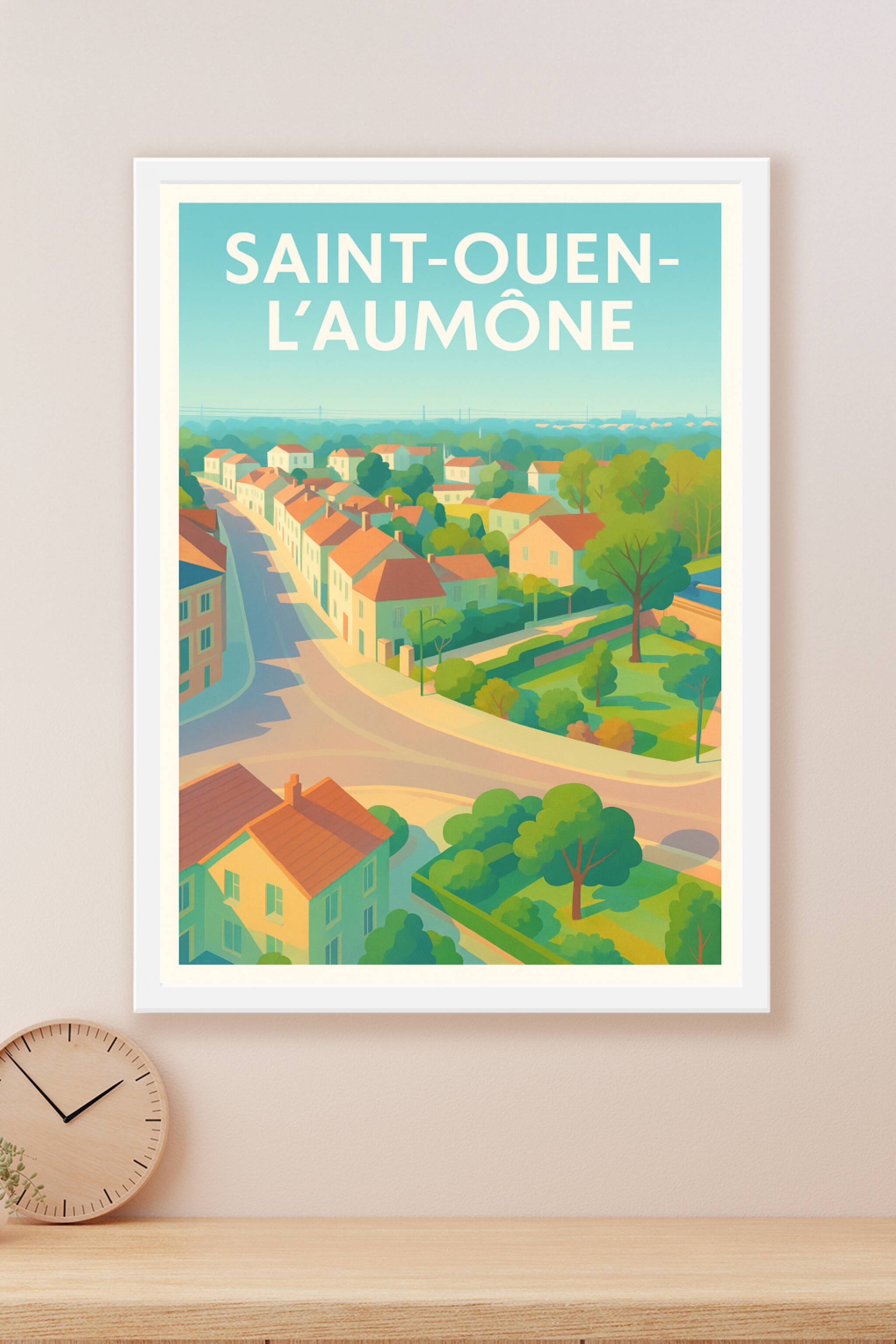 Affiche Saint-Ouen-l'Aumône — Charme bucolique et douceur de vivre · poster d'art de Saint-Ouen-l'Aumône